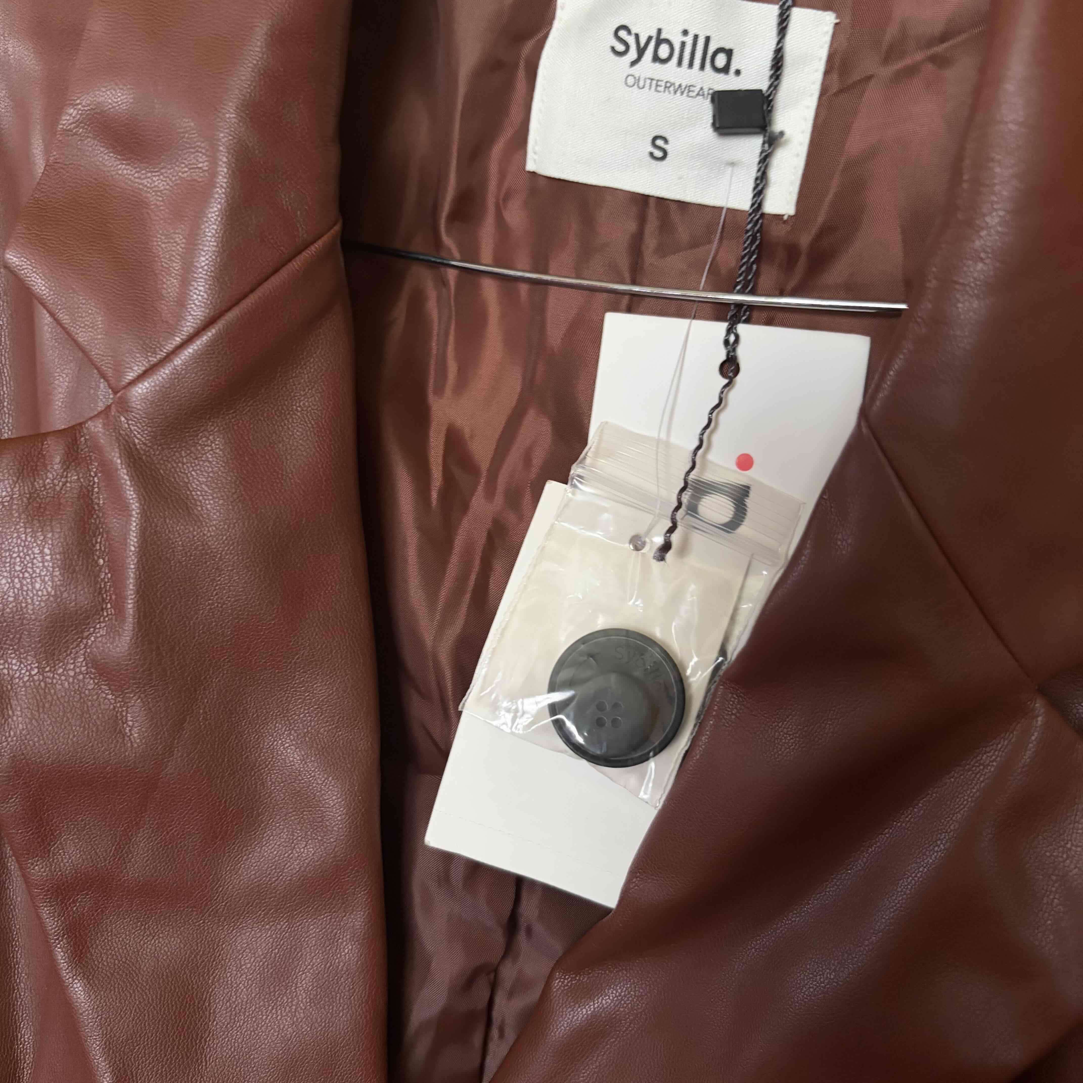 Blazer café de cuero sintético - miniatura 4