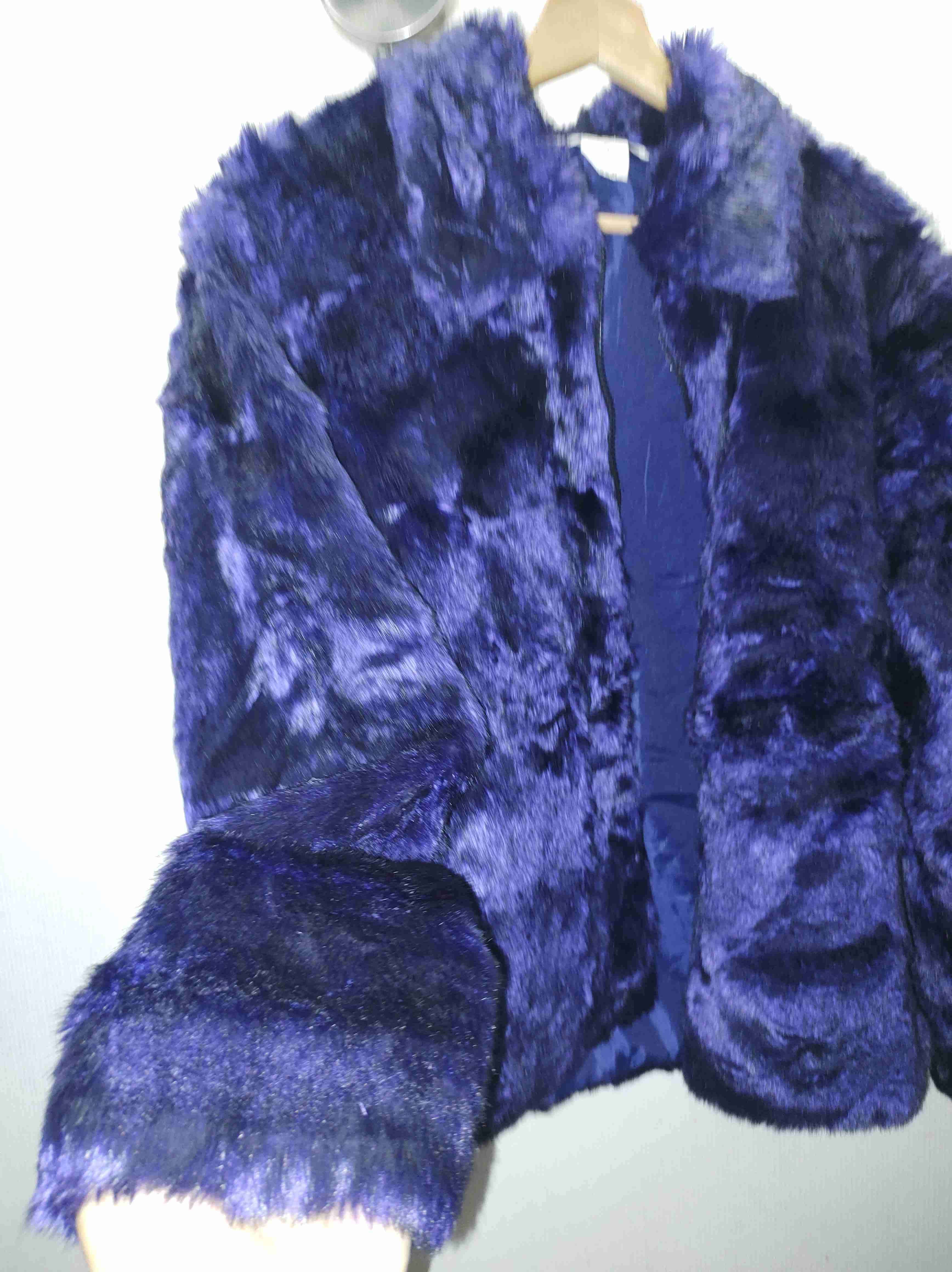 Chaqueta de piel sintética azul - miniatura 2