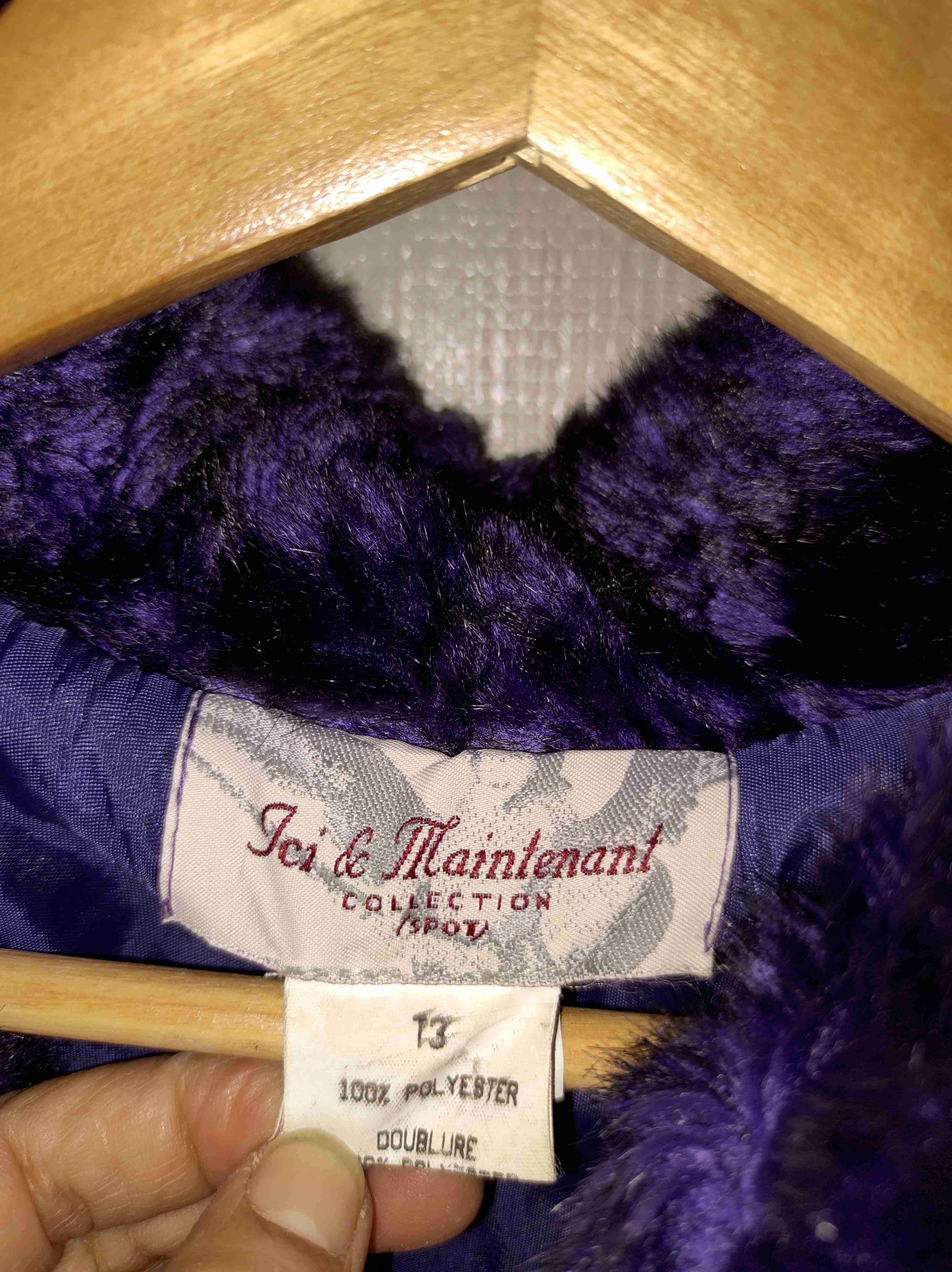 Chaqueta de piel sintética azul - miniatura 4