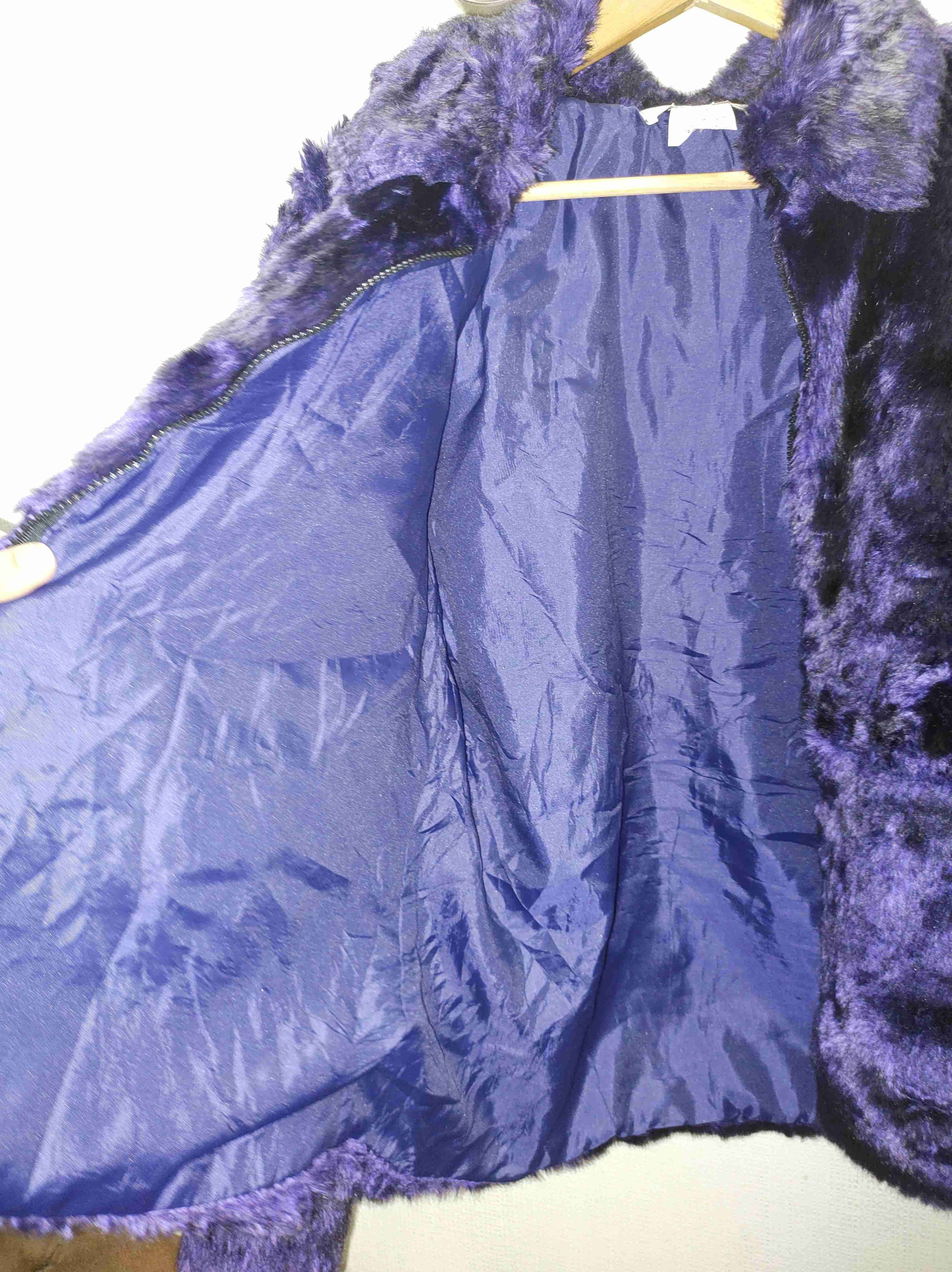 Chaqueta de piel sintética azul - miniatura 5