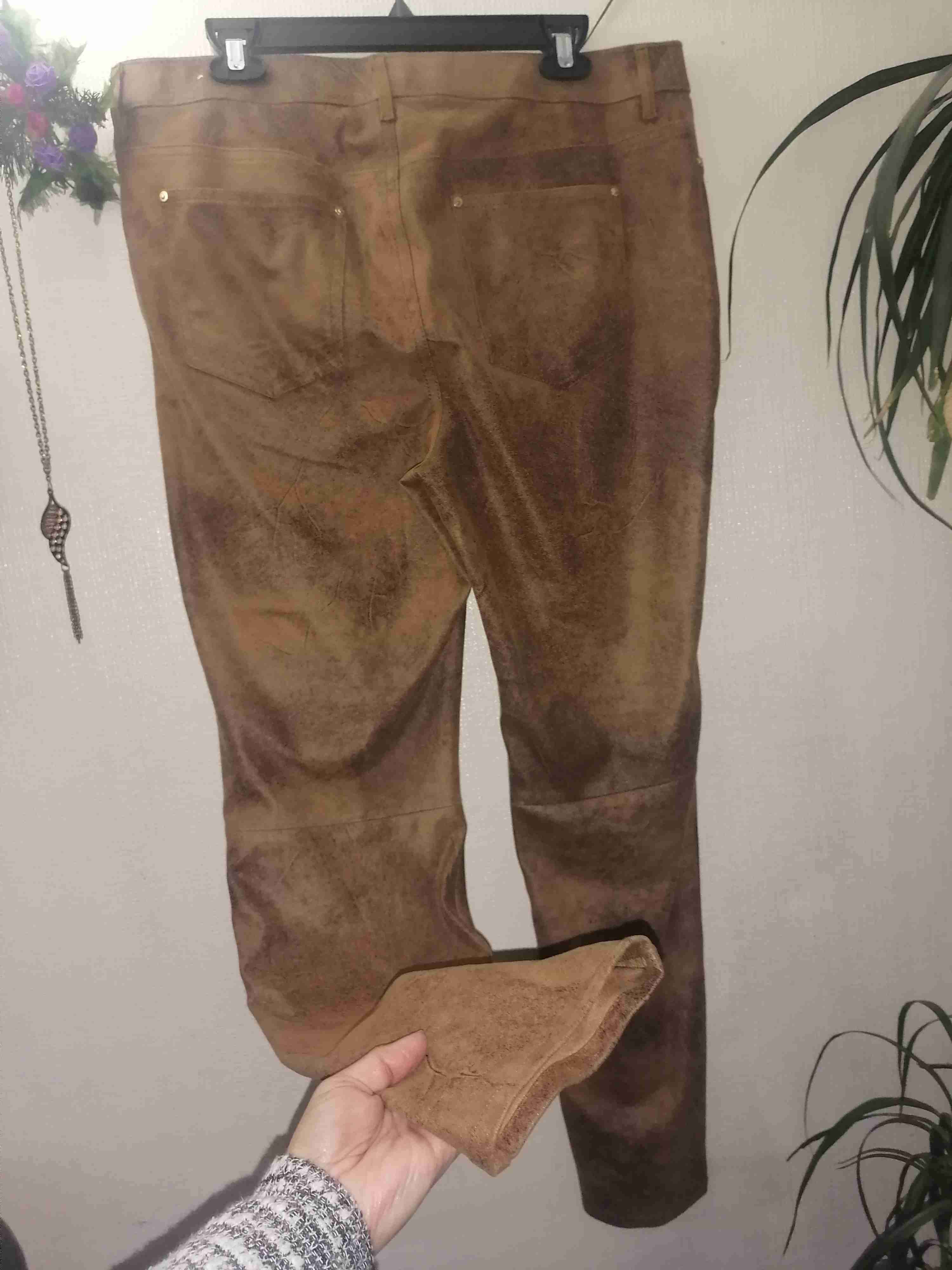 Pantalones marron estilo marmoleado - miniatura 6