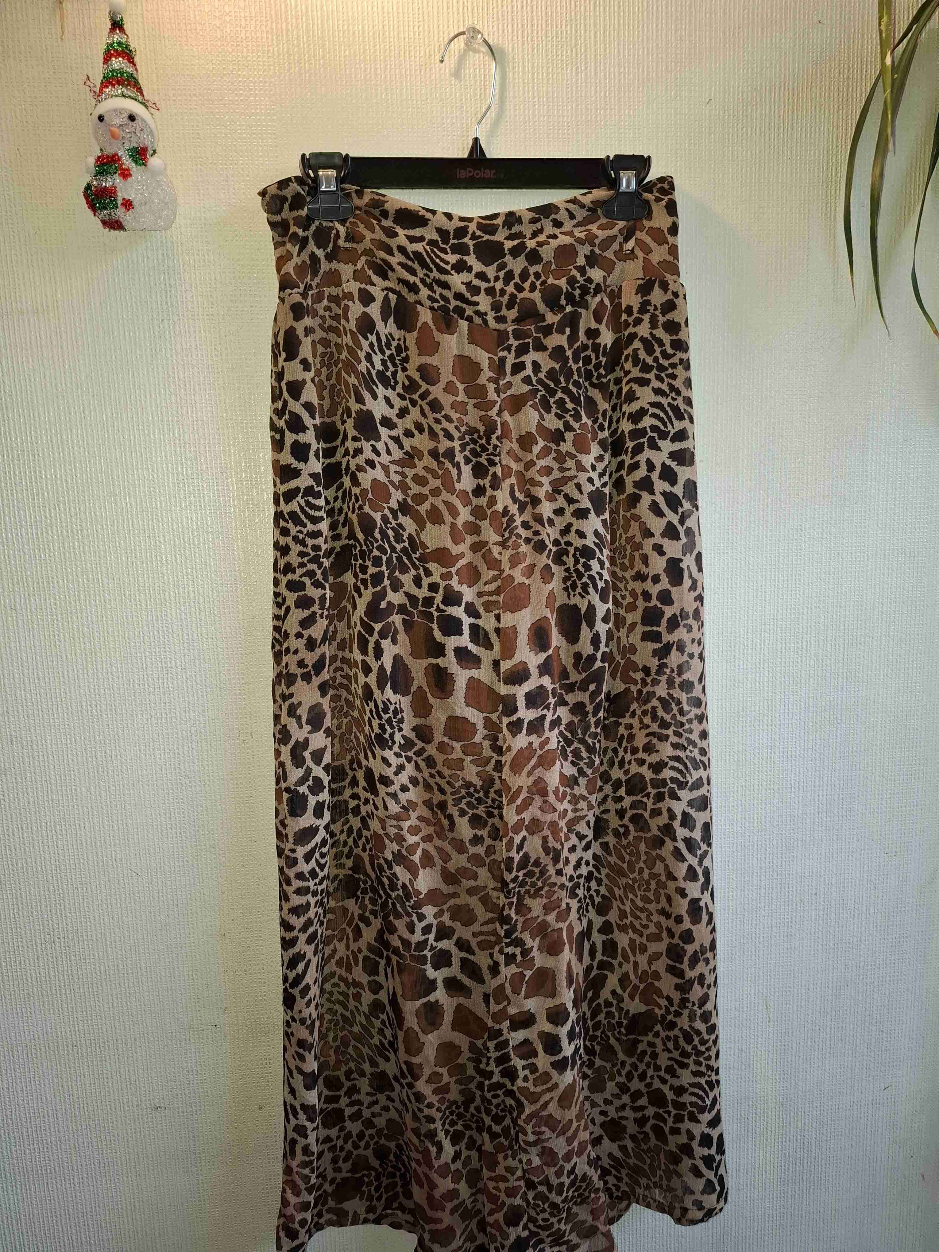 Palazzo pantalon largo animal print