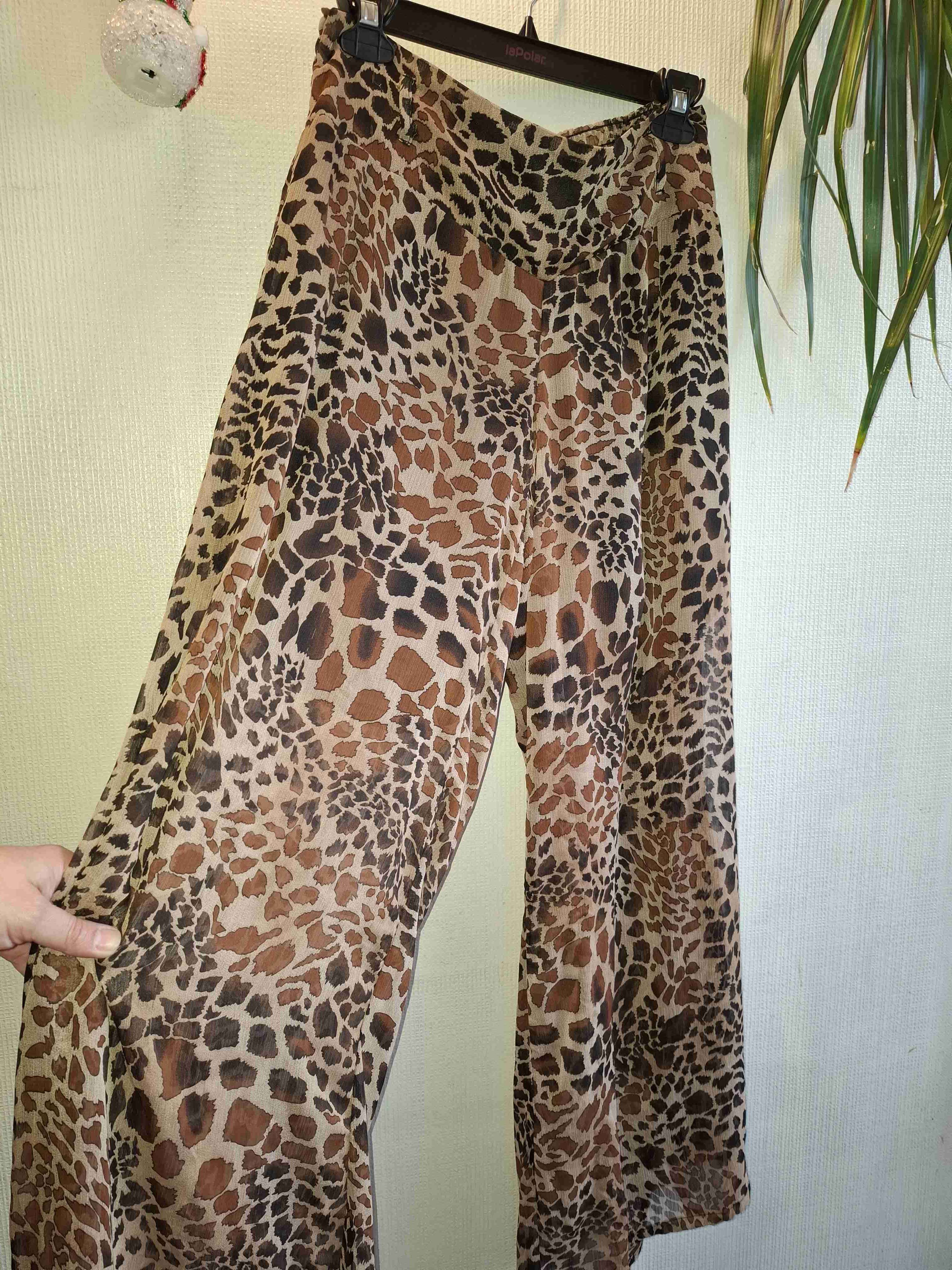 Palazzo pantalon largo animal print - miniatura 2