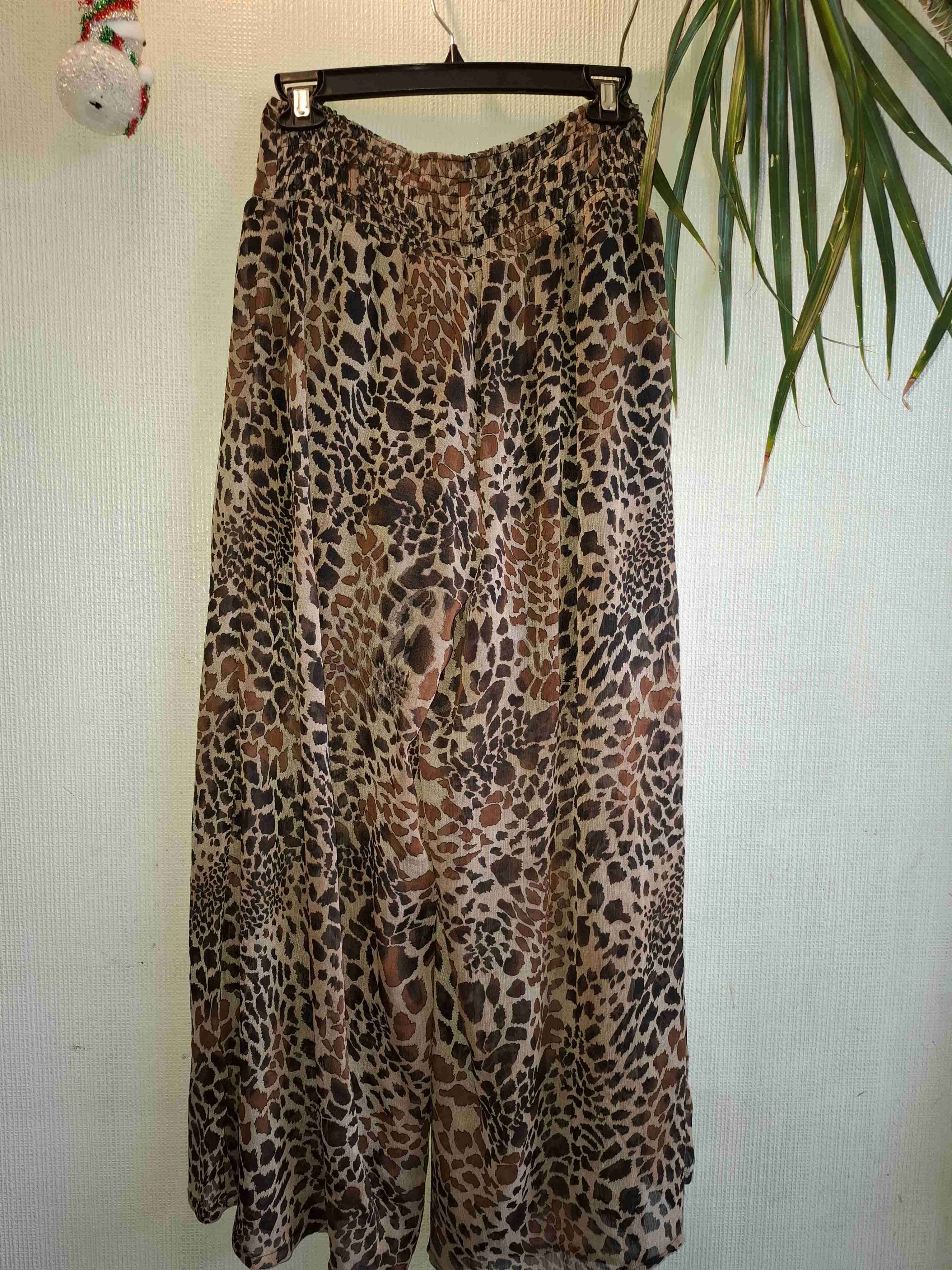 Palazzo pantalon largo animal print - miniatura 5