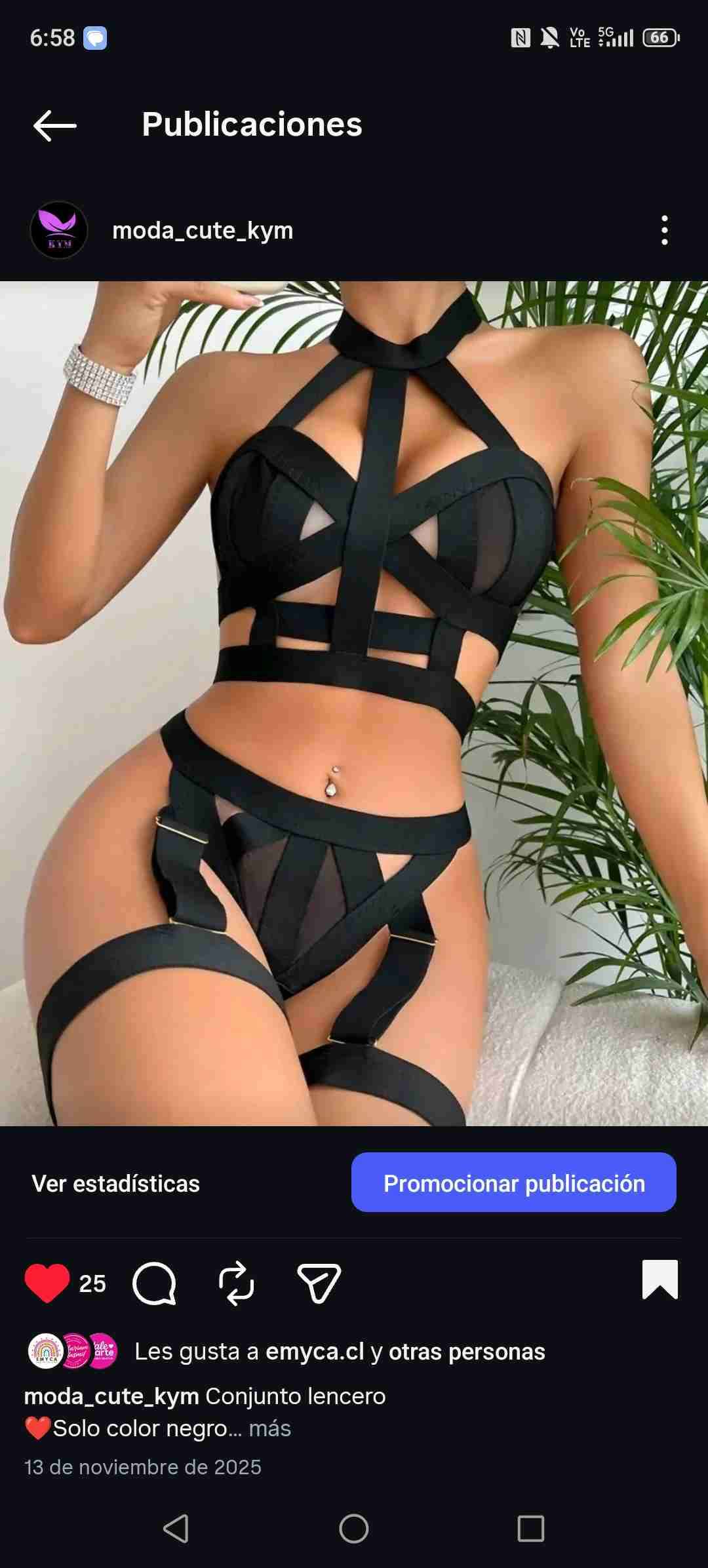 Conjunto lencero negro talla xl