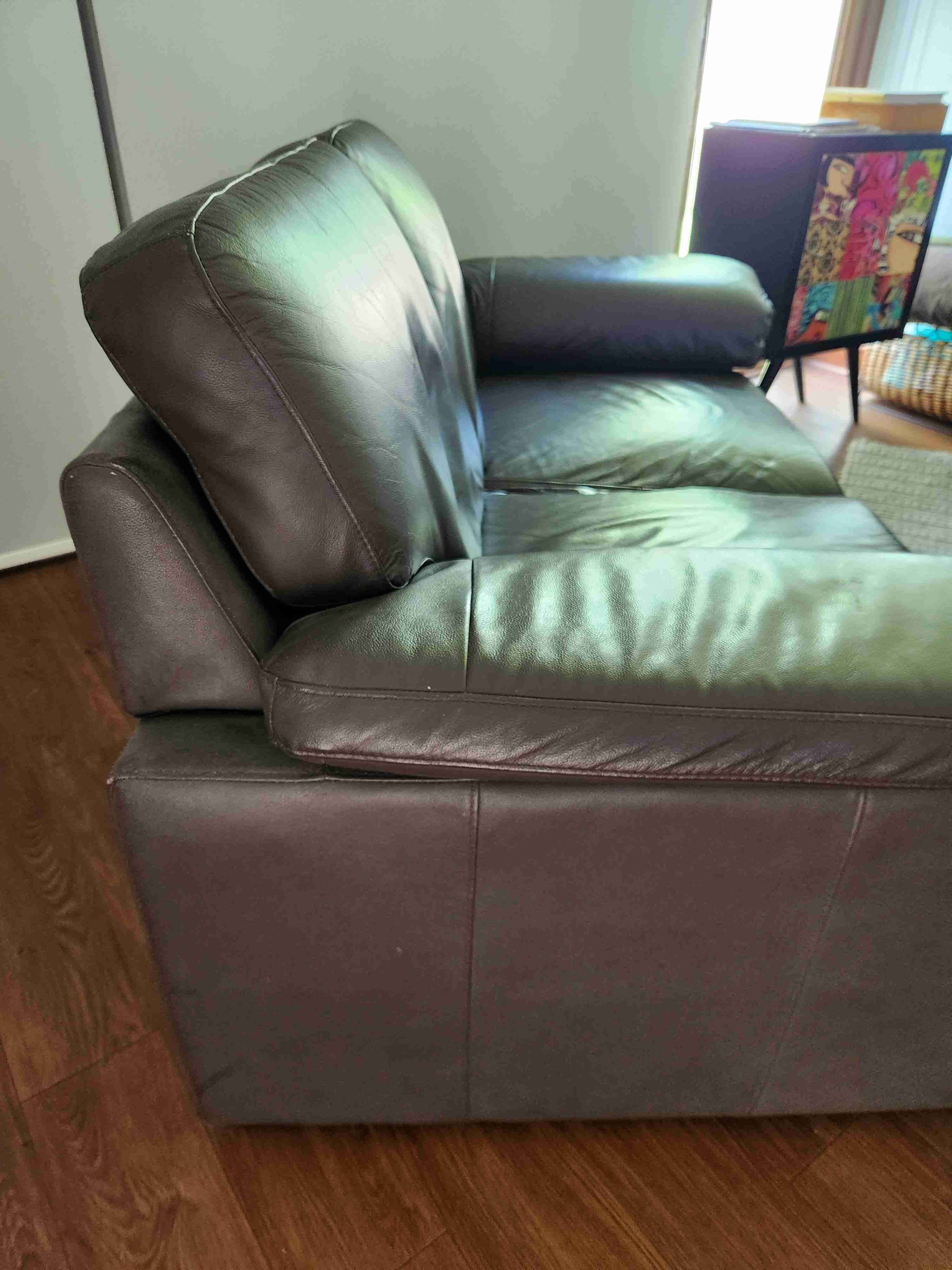 Sofá de eco cuero café - miniatura 3