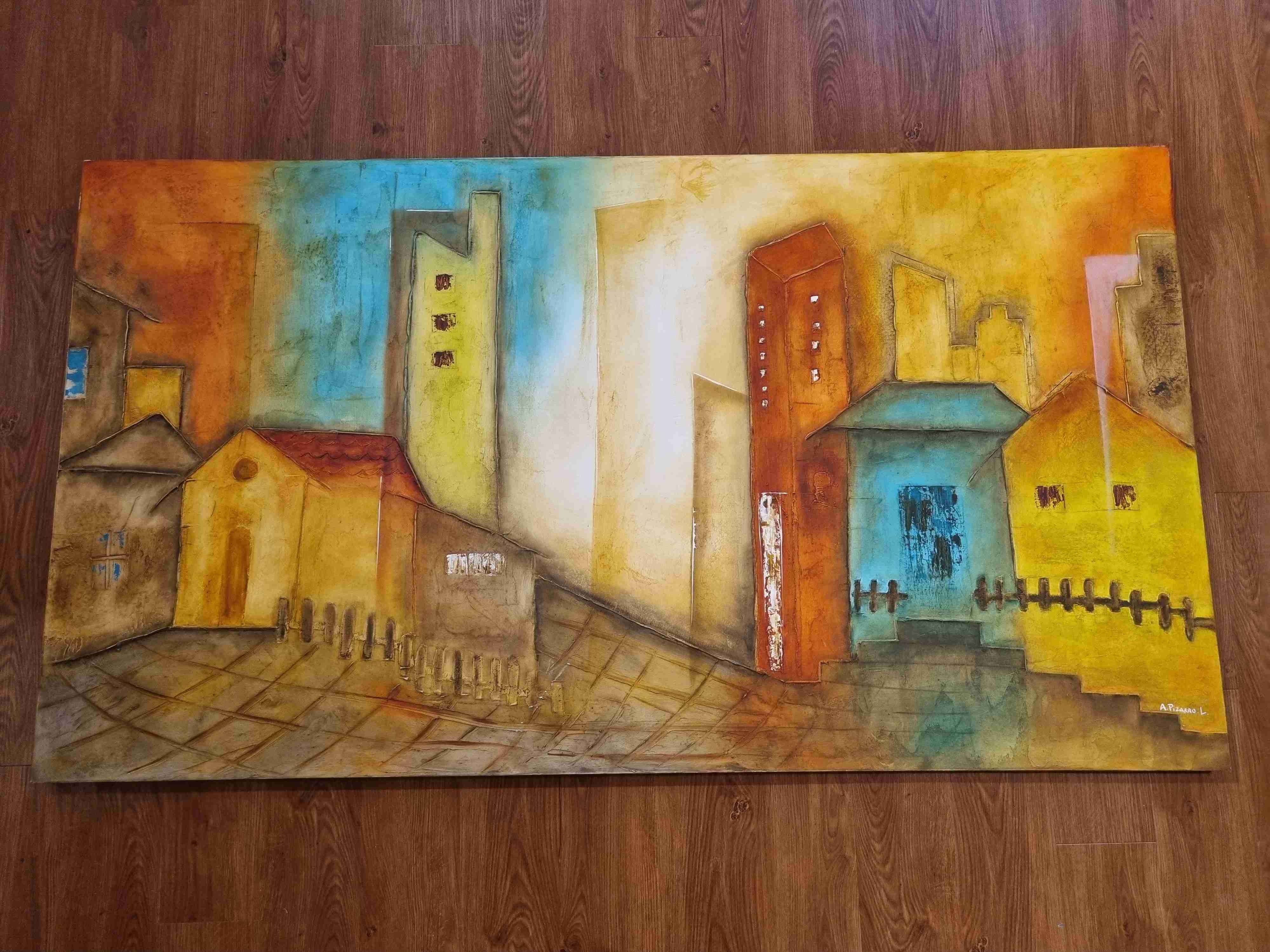 Cuadro pintado a mano colorido