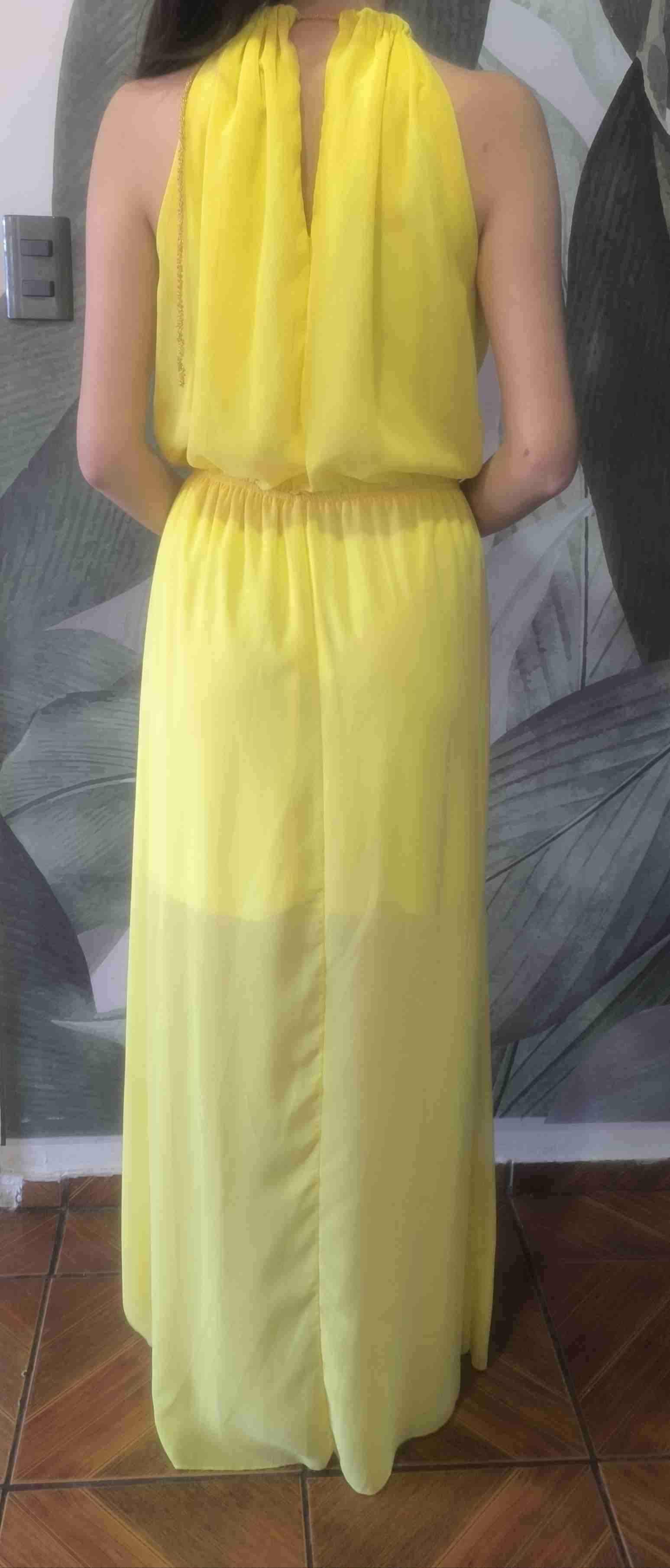 Vestido largo amarillo elegante - miniatura 3
