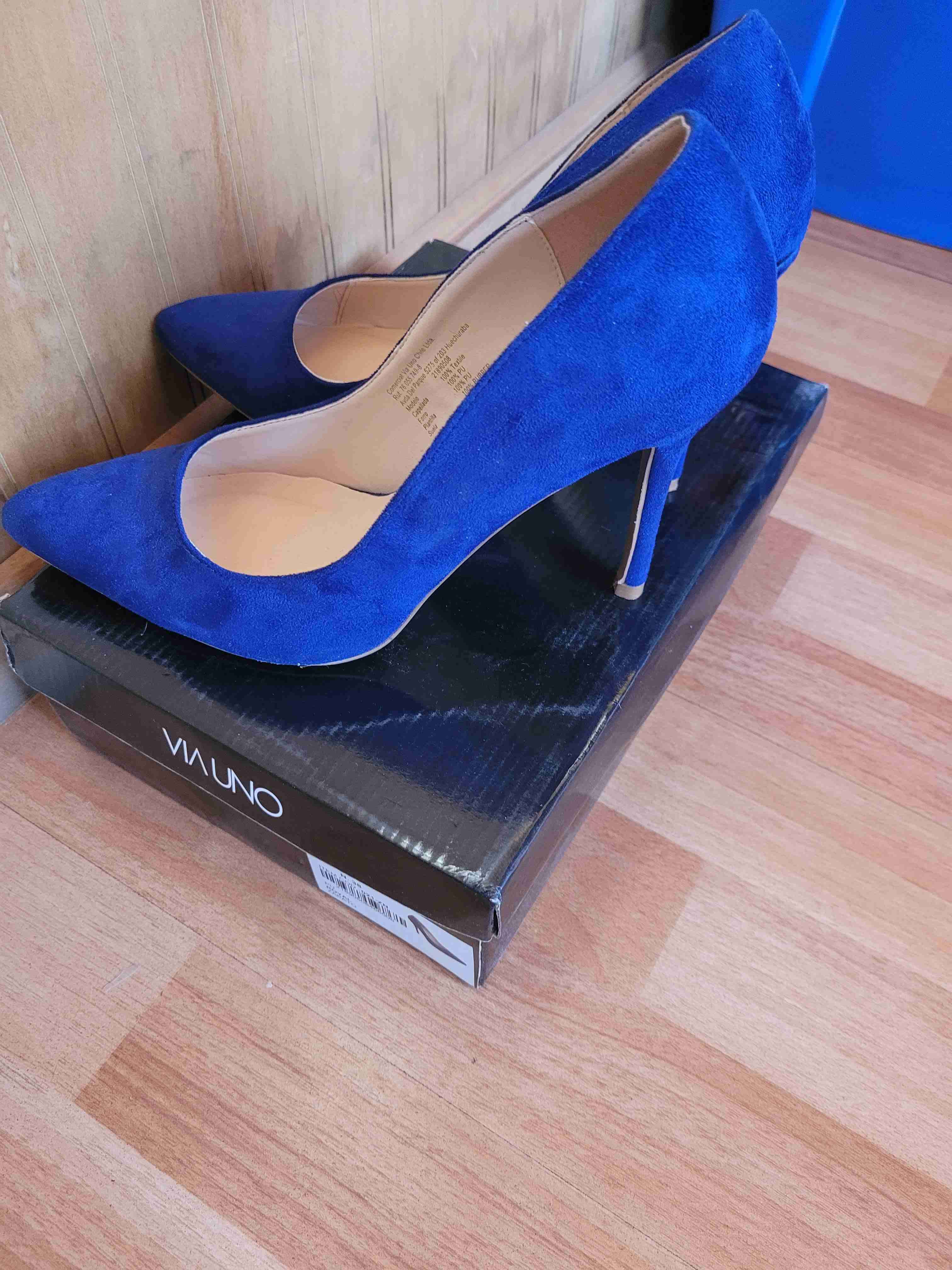 Zapatos de tacón azul Via Uno