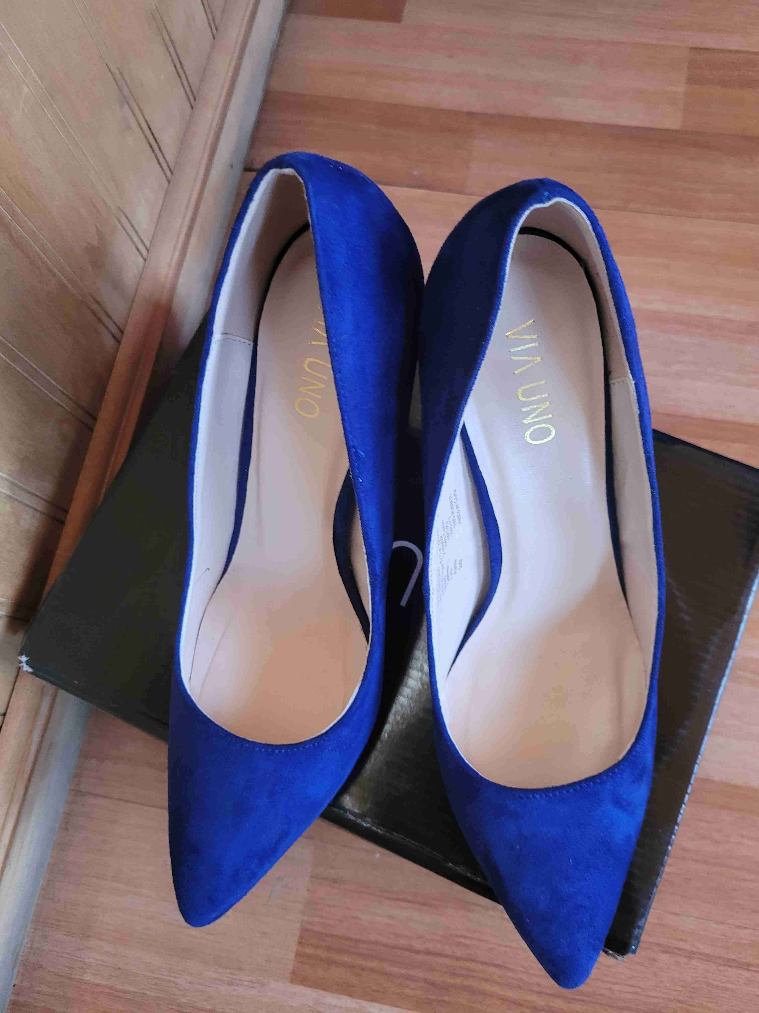 Zapatos de tacón azul Via Uno - miniatura 2