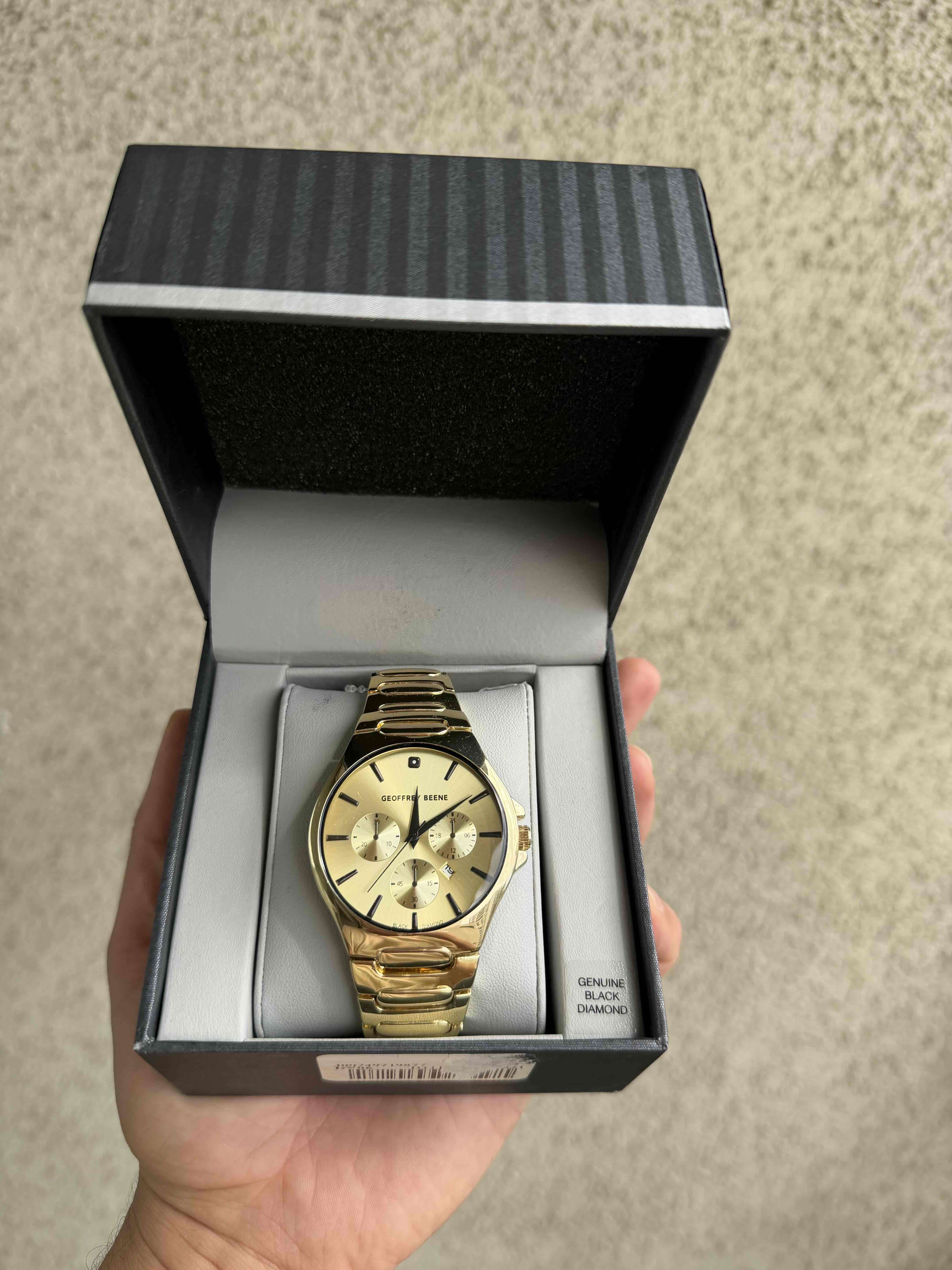 Nuevo/ Reloj dorado diseñador Geoffrey Beene - miniatura 2