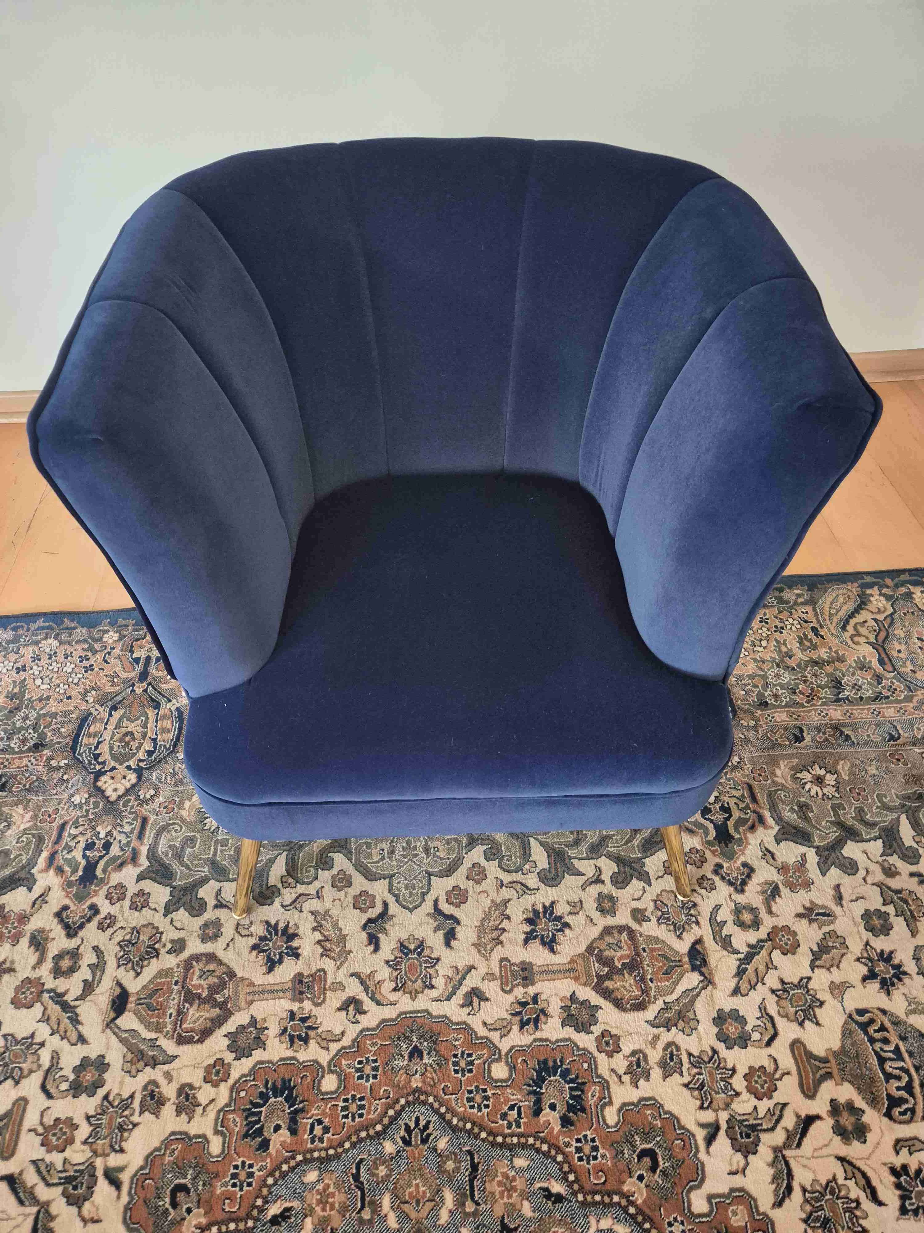 Sillón de terciopelo azul - miniatura 2