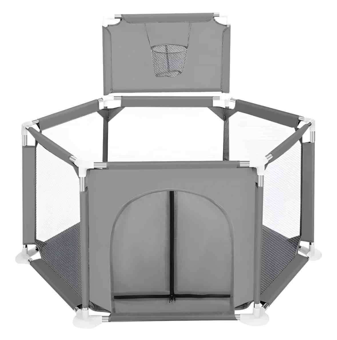 Corral infantil hexagonal gris