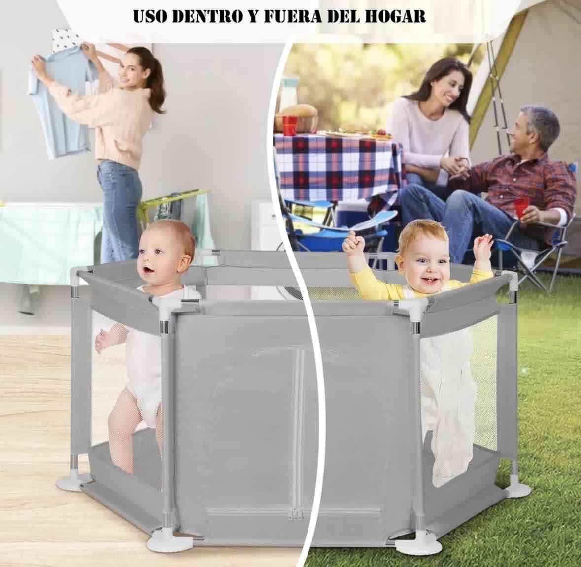 Corral infantil hexagonal gris - miniatura 2