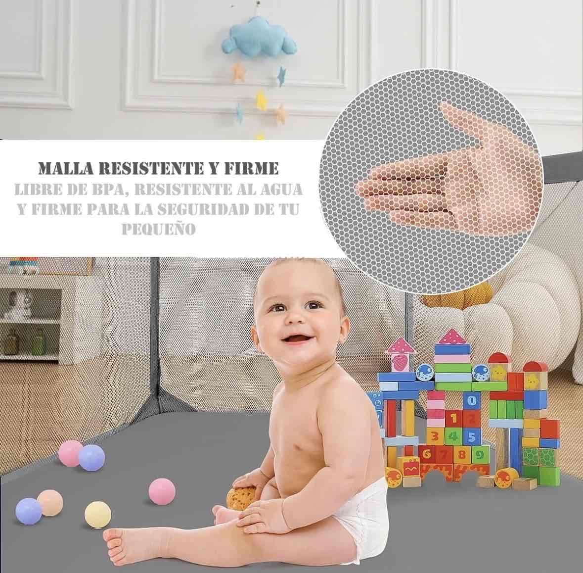 Corral infantil hexagonal gris - miniatura 3