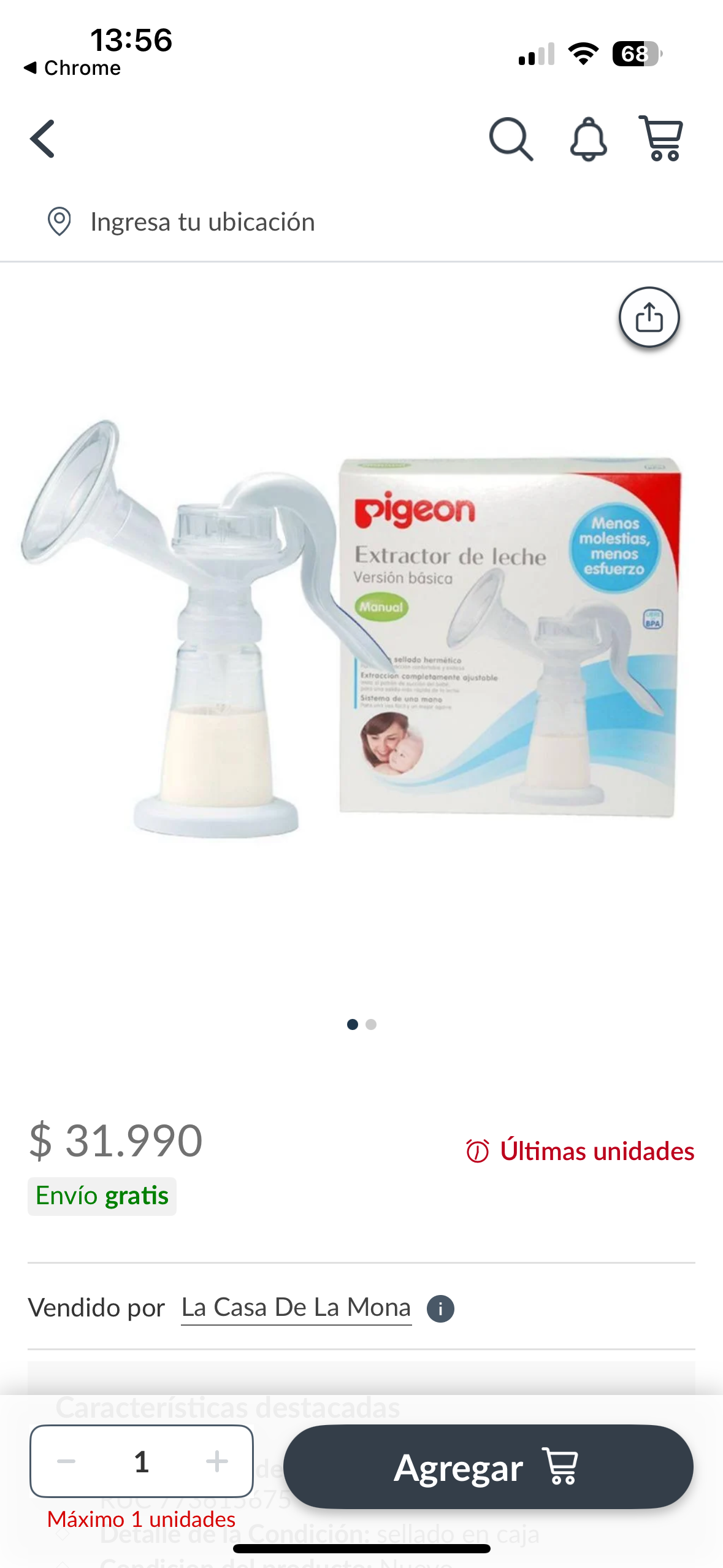 Extractor de leche manual transparente - miniatura 2