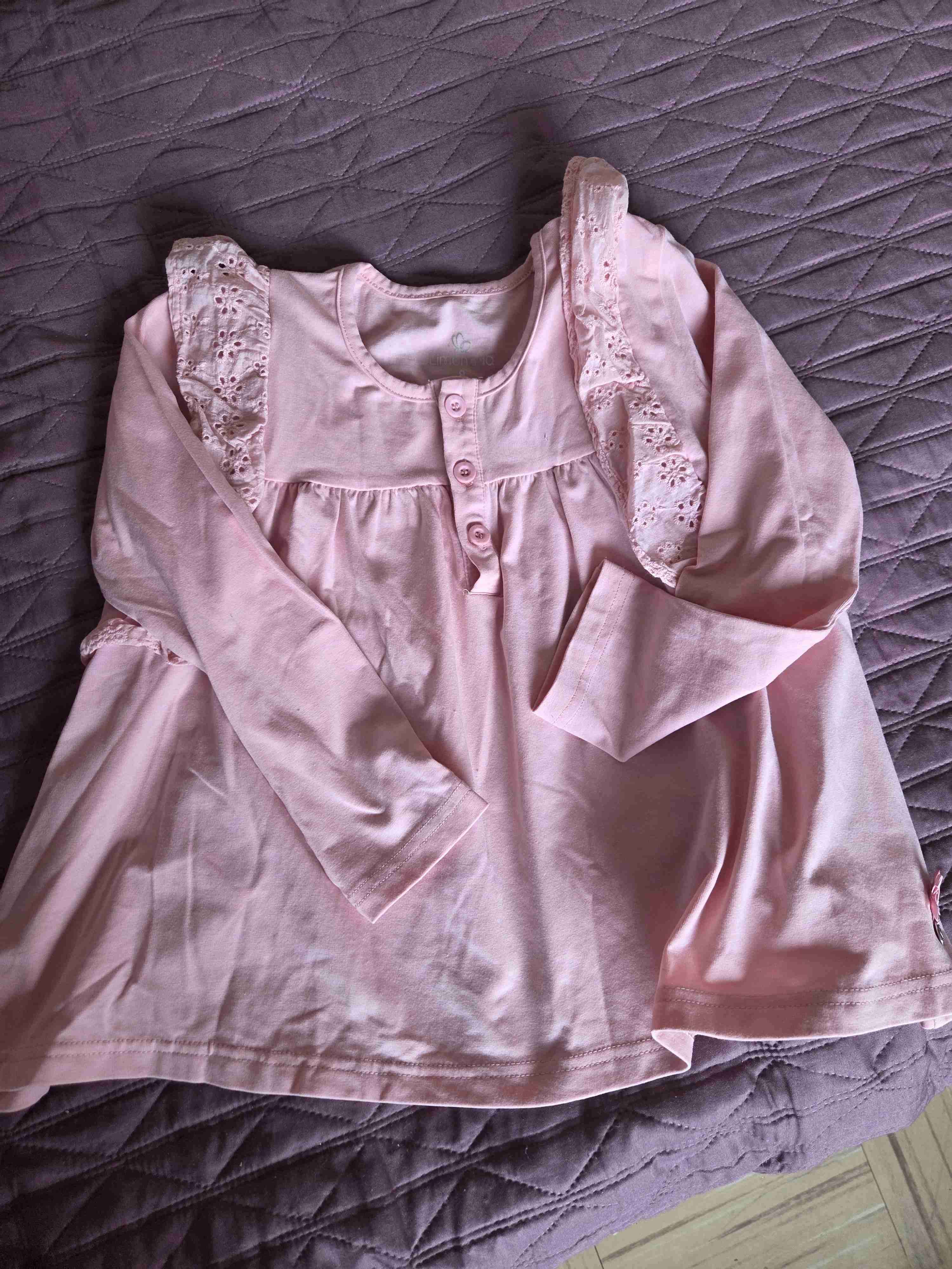Blusa rosa para niña con encaje talla 8