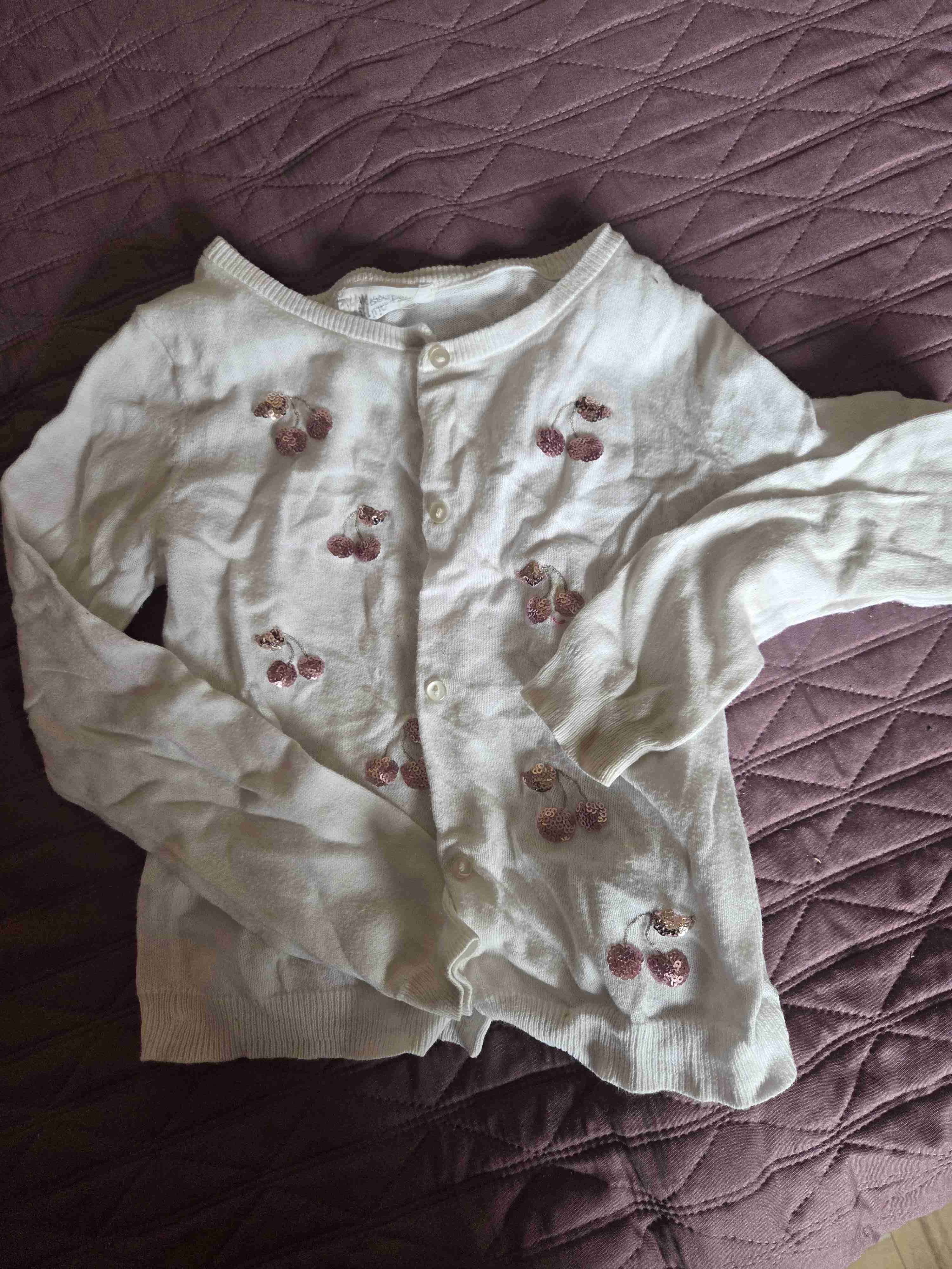 Cardigan blanco con bordados talla 6