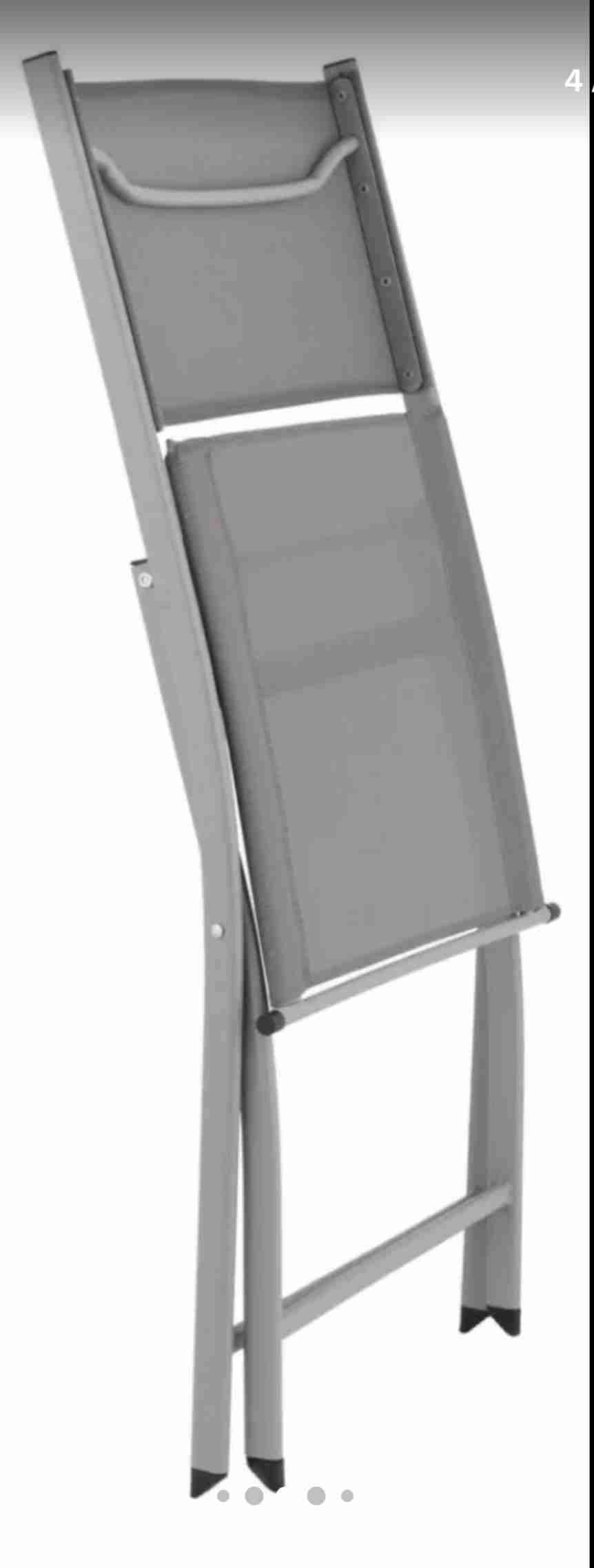 Silla plegable gris metálica - miniatura 3