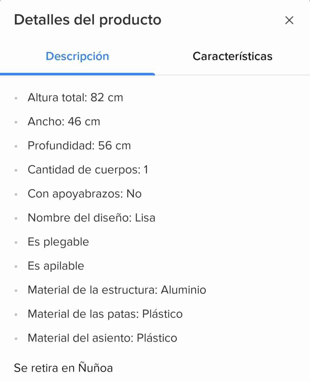 Silla plegable gris metálica - miniatura 6