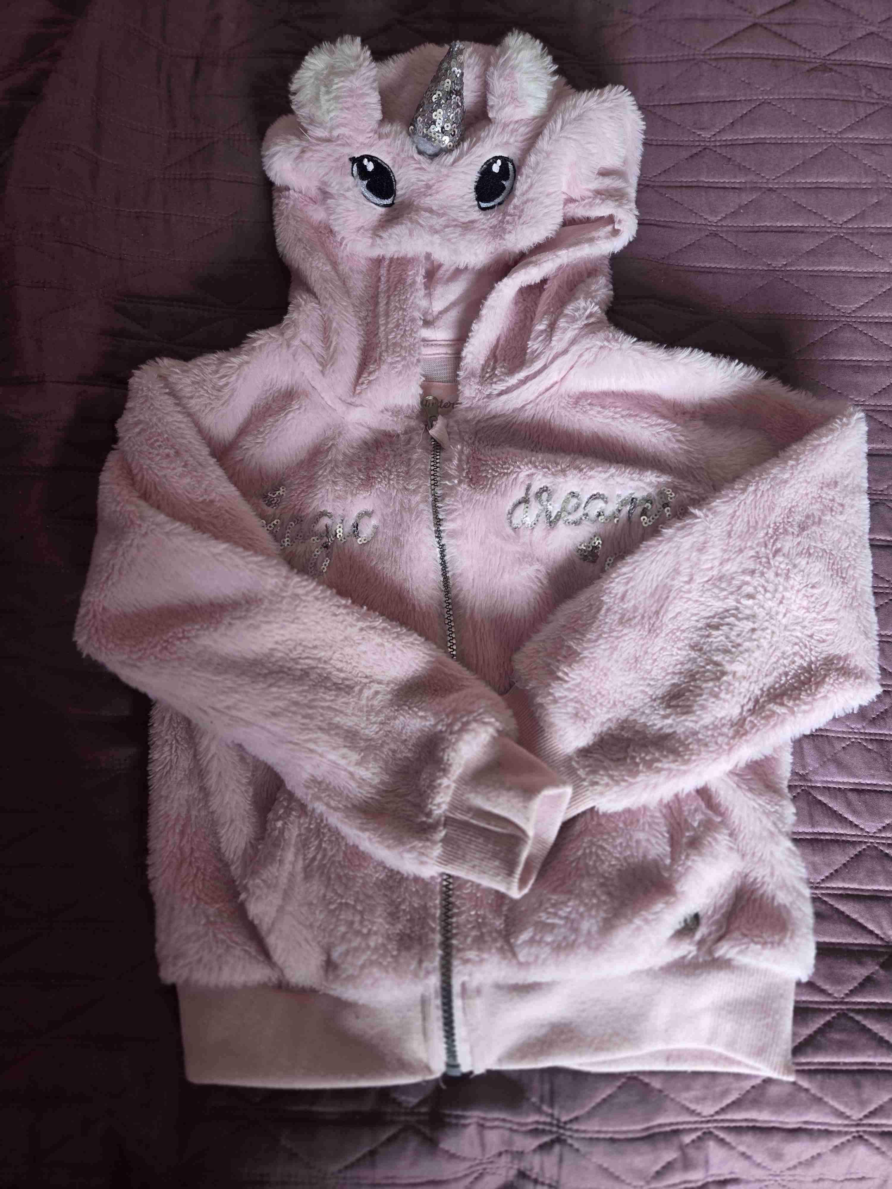 Polerón infantil unicornio rosado talla 6