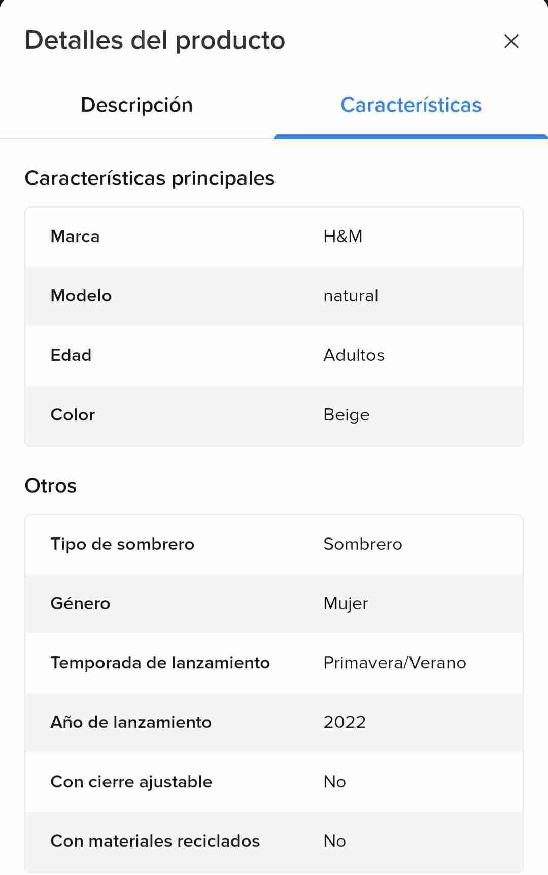 Sombrero H&M - miniatura 4
