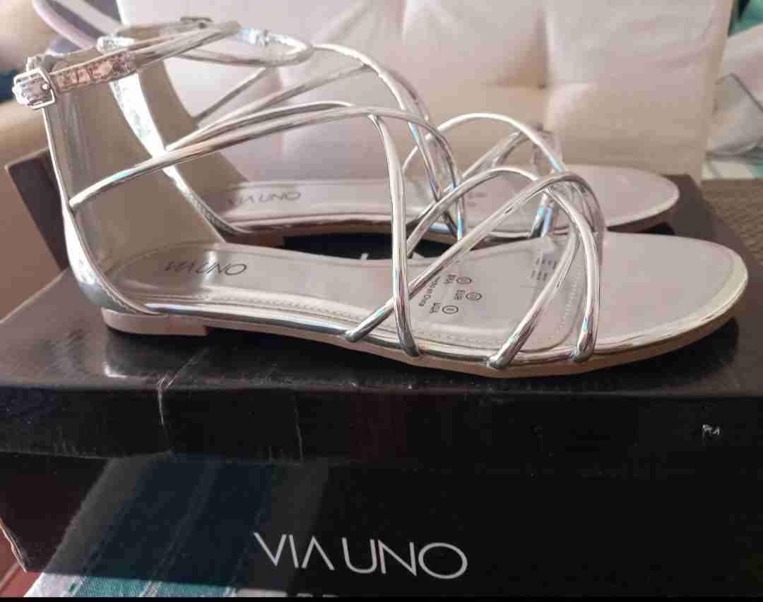 Sandalias plateadas Via Uno - miniatura 2