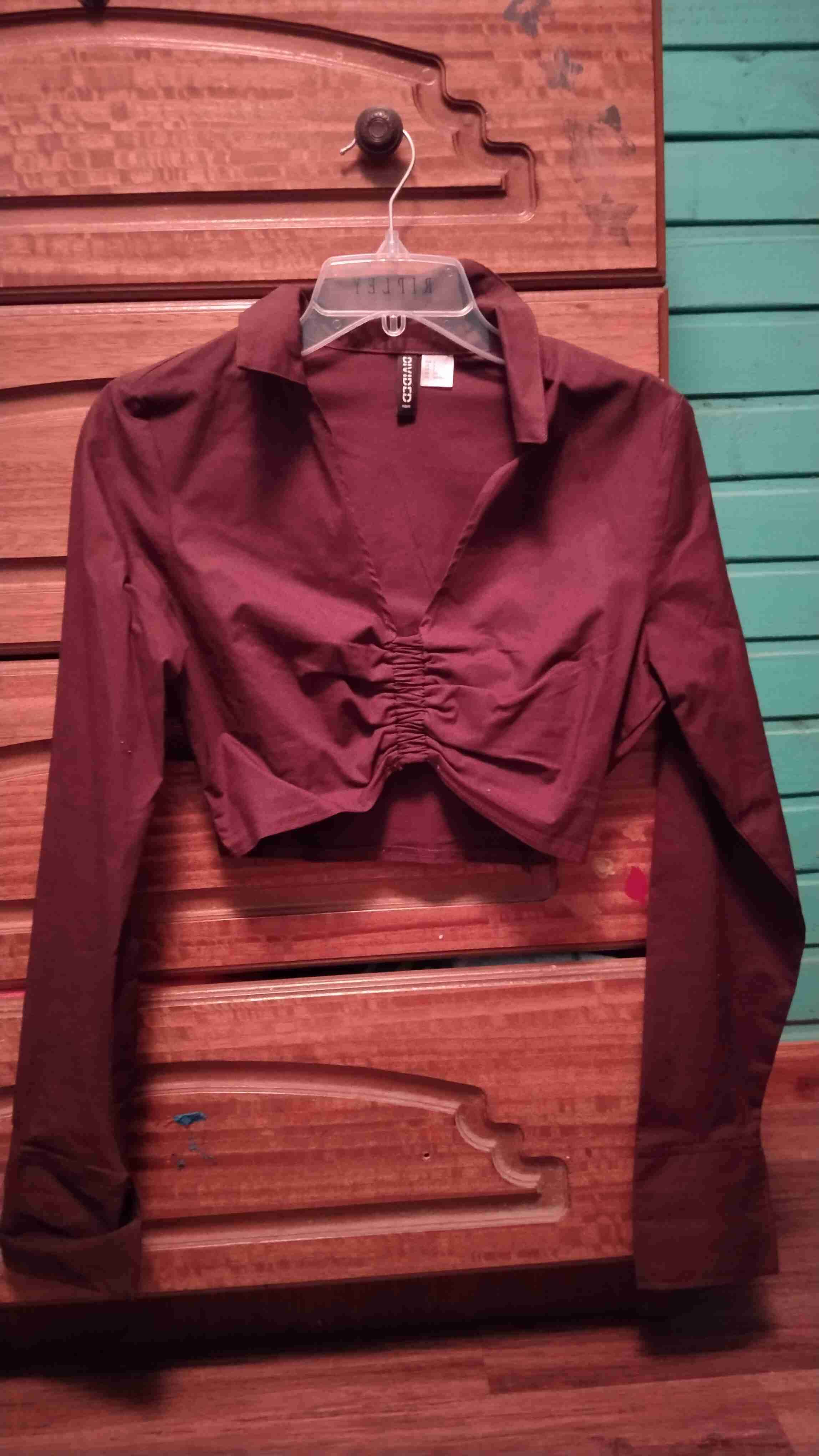 Blusa marrón manga larga - miniatura 3