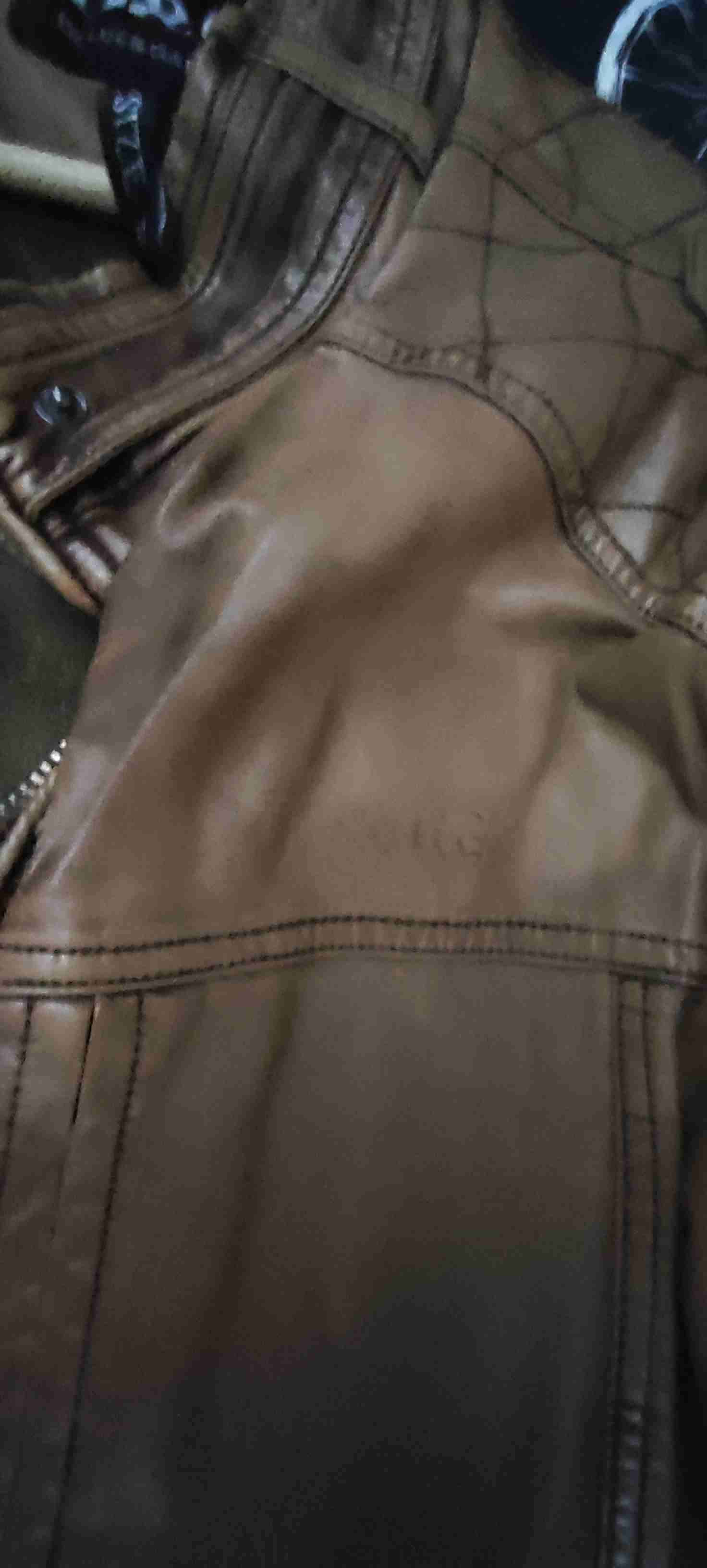 Chaqueta marrón de cuero - miniatura 3