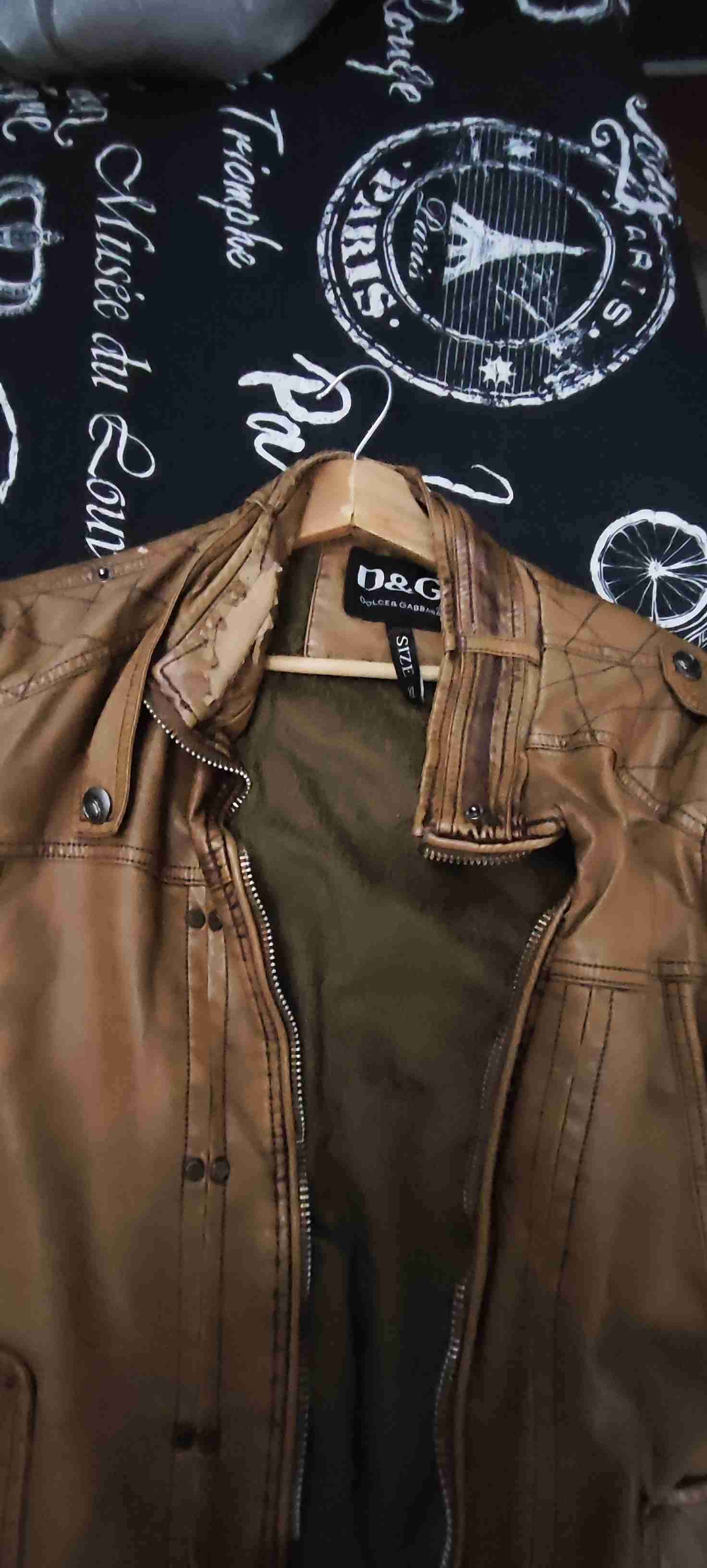 Chaqueta marrón de cuero - miniatura 4