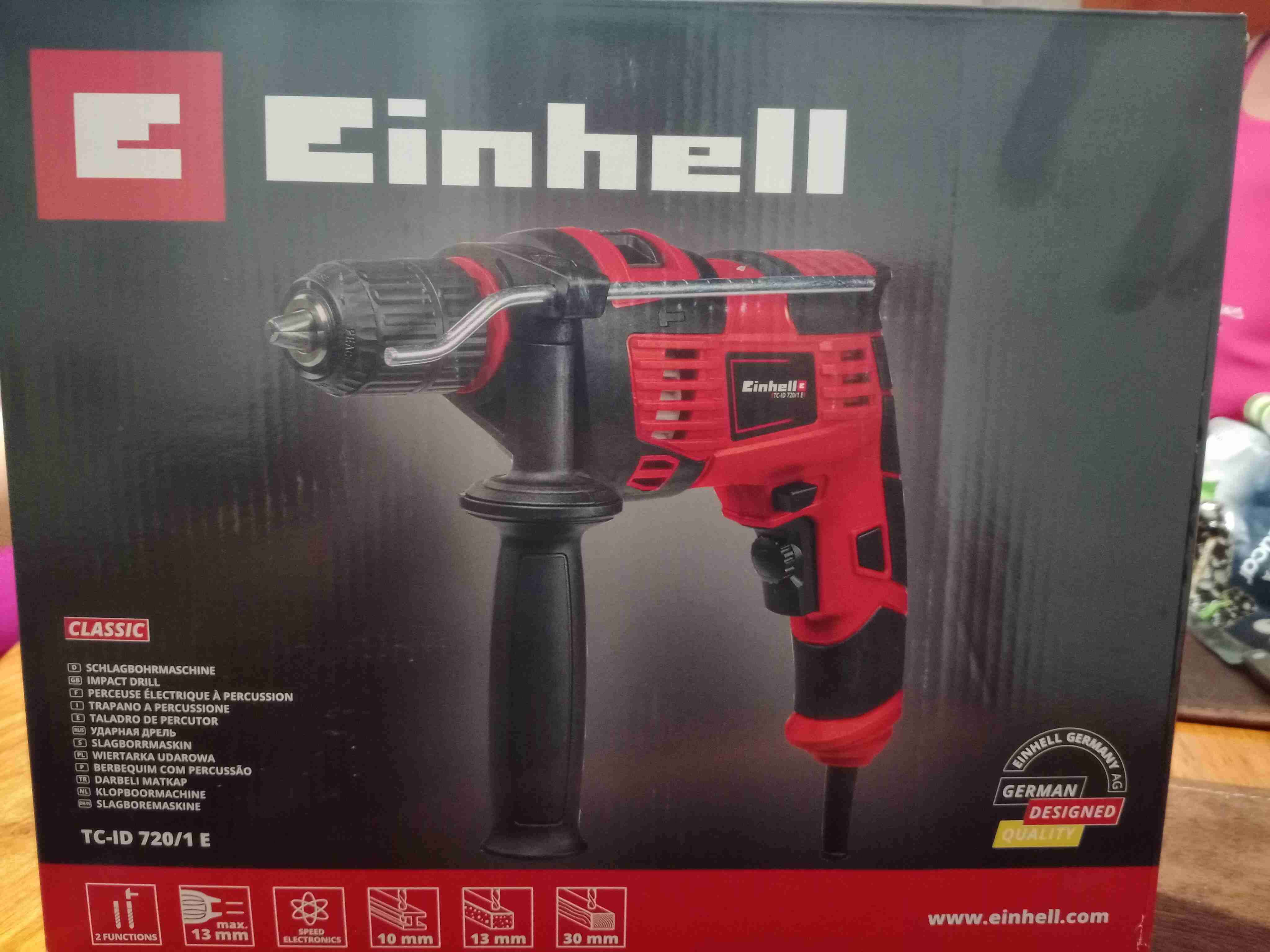 Taladro percutor Einhell rojo