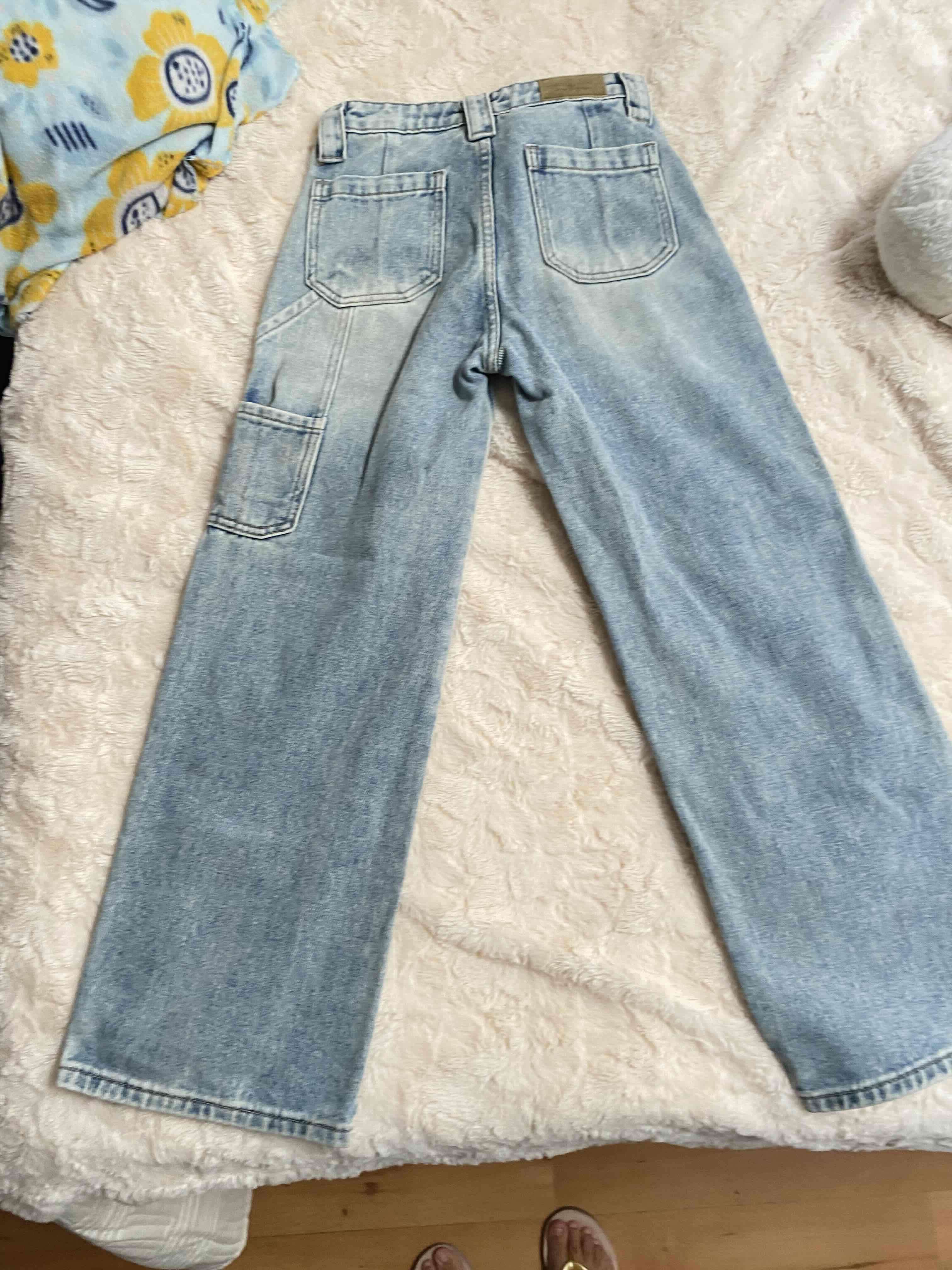 Jeans niña azul de corte ancho - miniatura 2