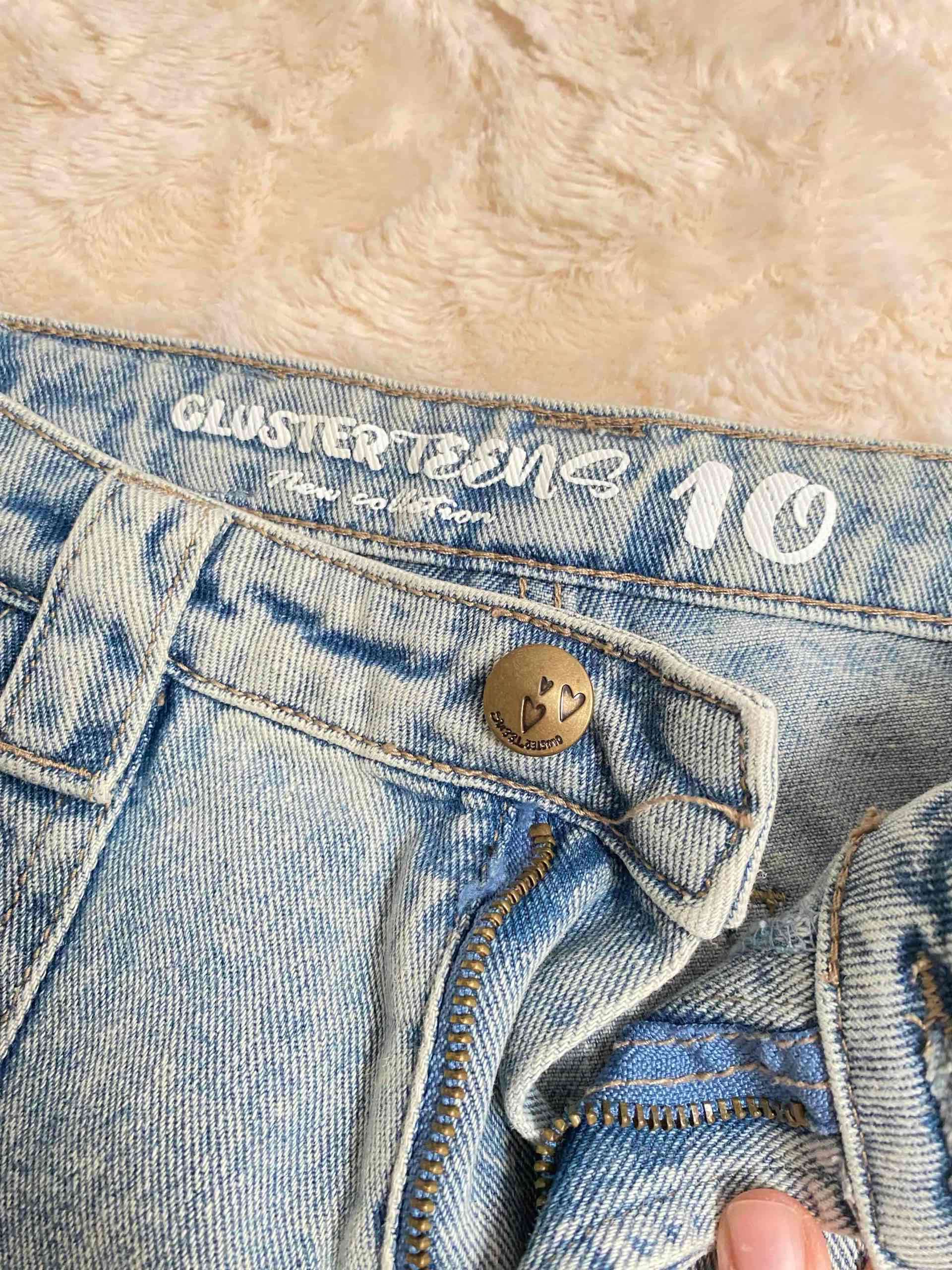 Jeans niña azul de corte ancho - miniatura 3
