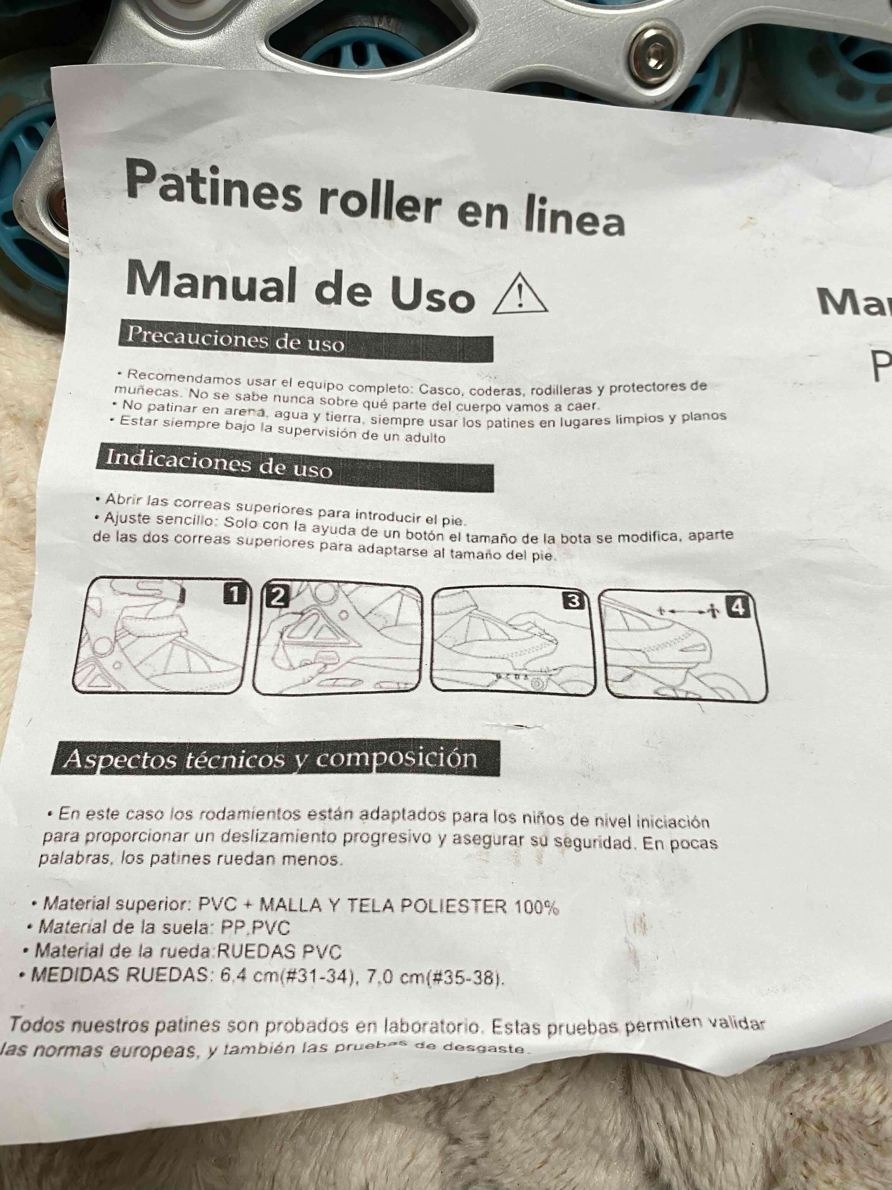 Patines roller azules para niños hasta n34 - miniatura 3