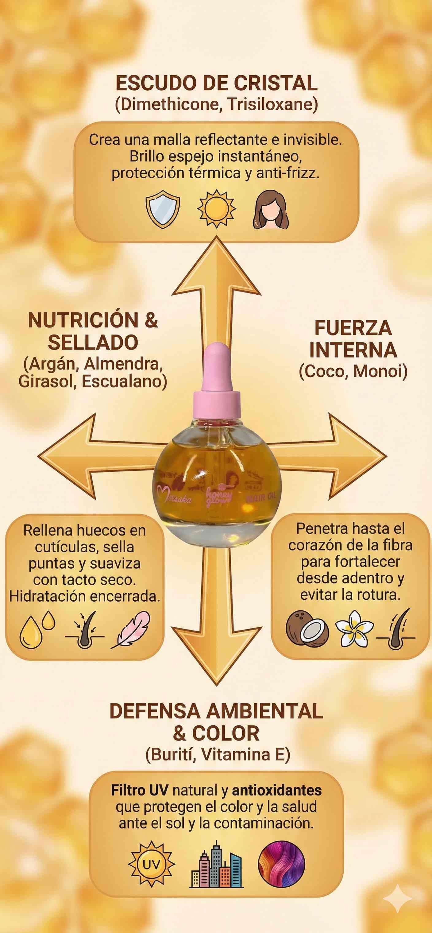 Aceite para el cabello Honey Glow - miniatura 2