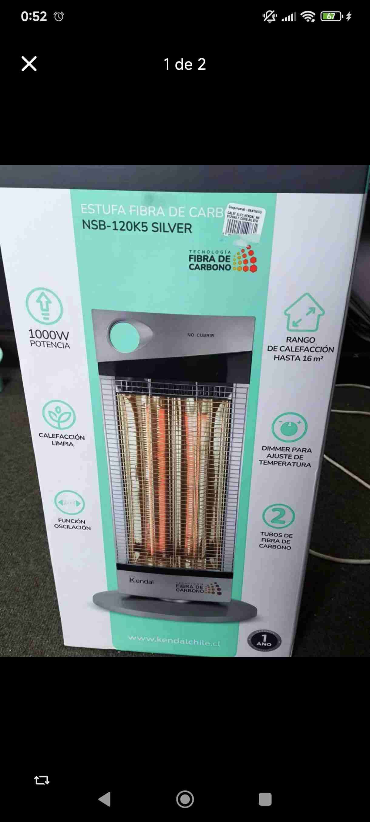 Estufa de fibra de carbono Kendal - miniatura 2