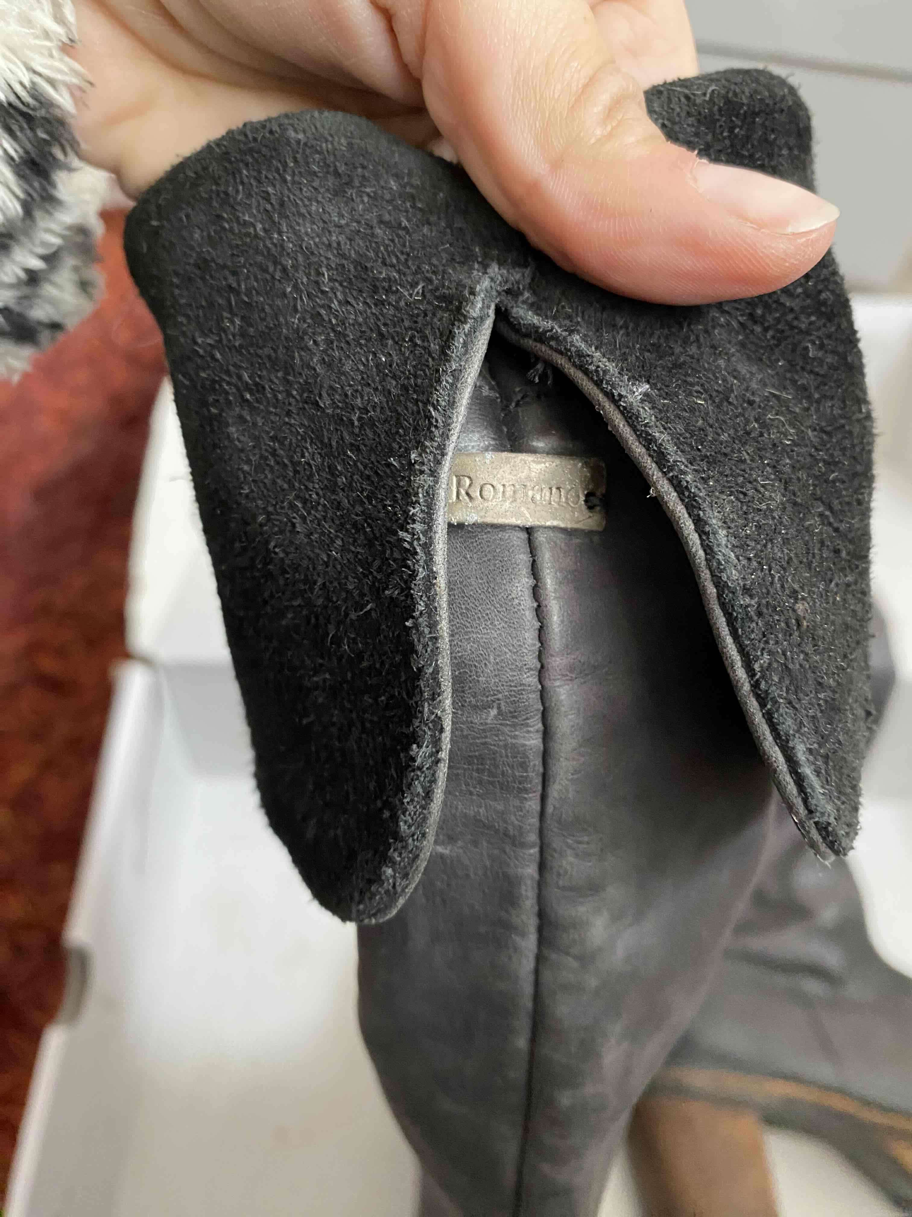 Botas Marca Romano negras de cuero con taco - miniatura 3