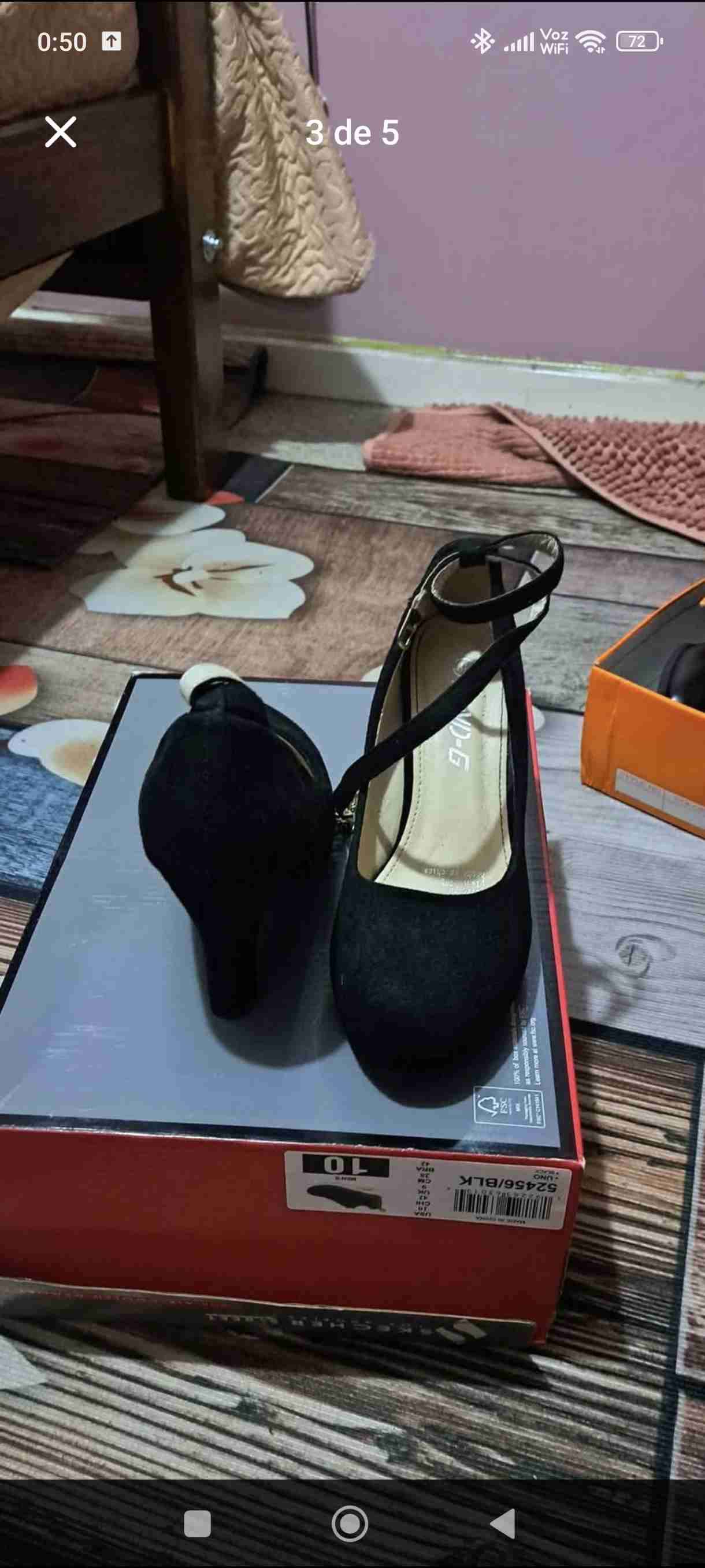 Zapatos de tacón negros con correa - miniatura 4