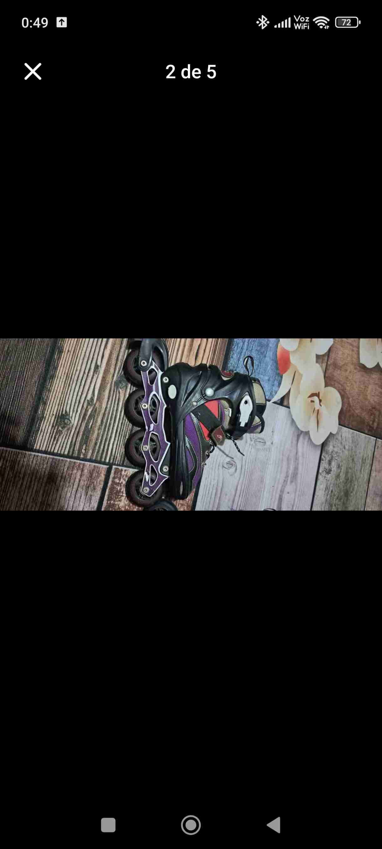 Patines en línea negros y morados - miniatura 2