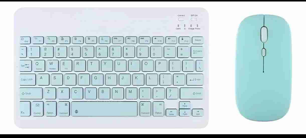 Teclado y mouse inalámbricos celeste - miniatura 2