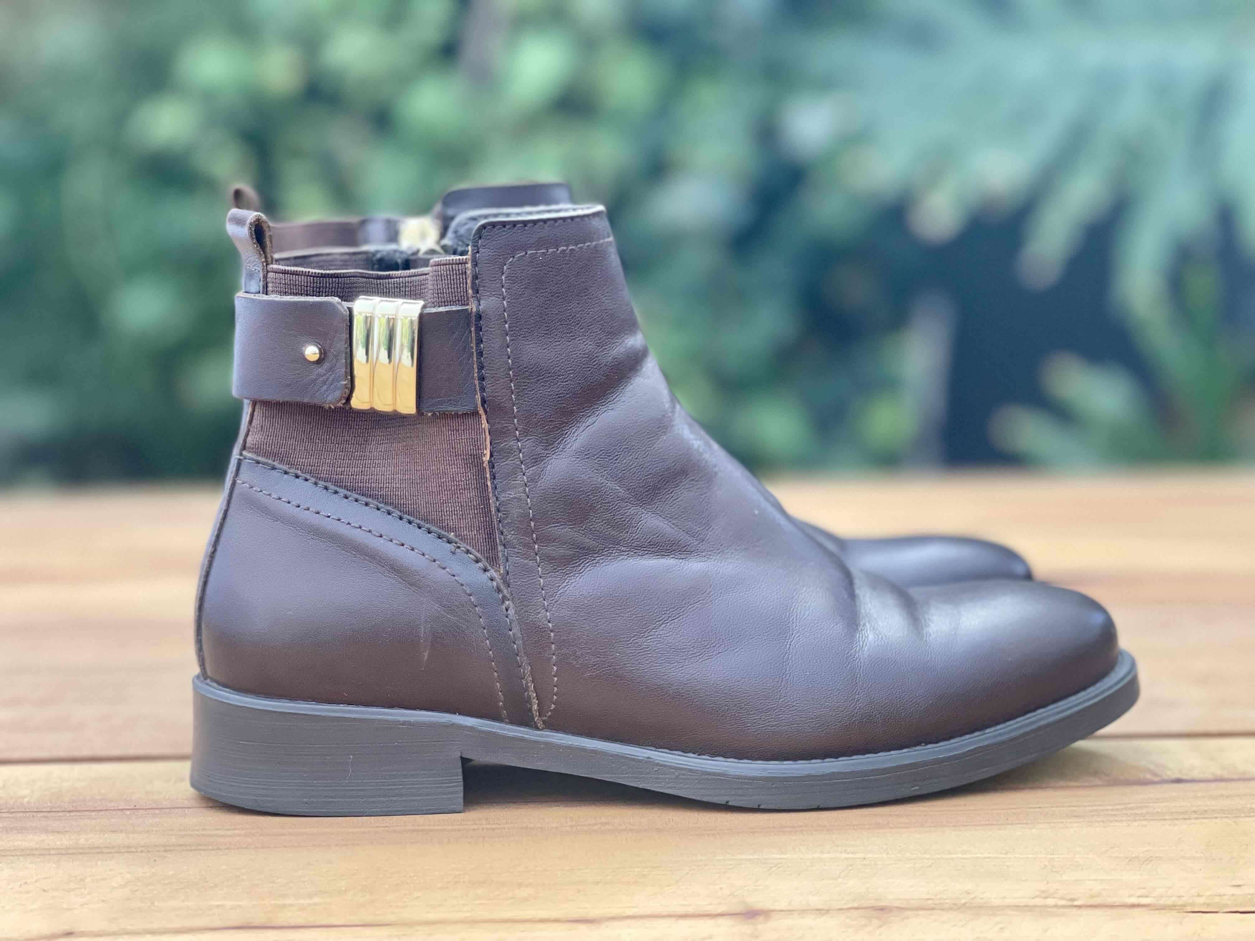 Botines de cuero marrón con cierre  Gacel N 35 - miniatura 2