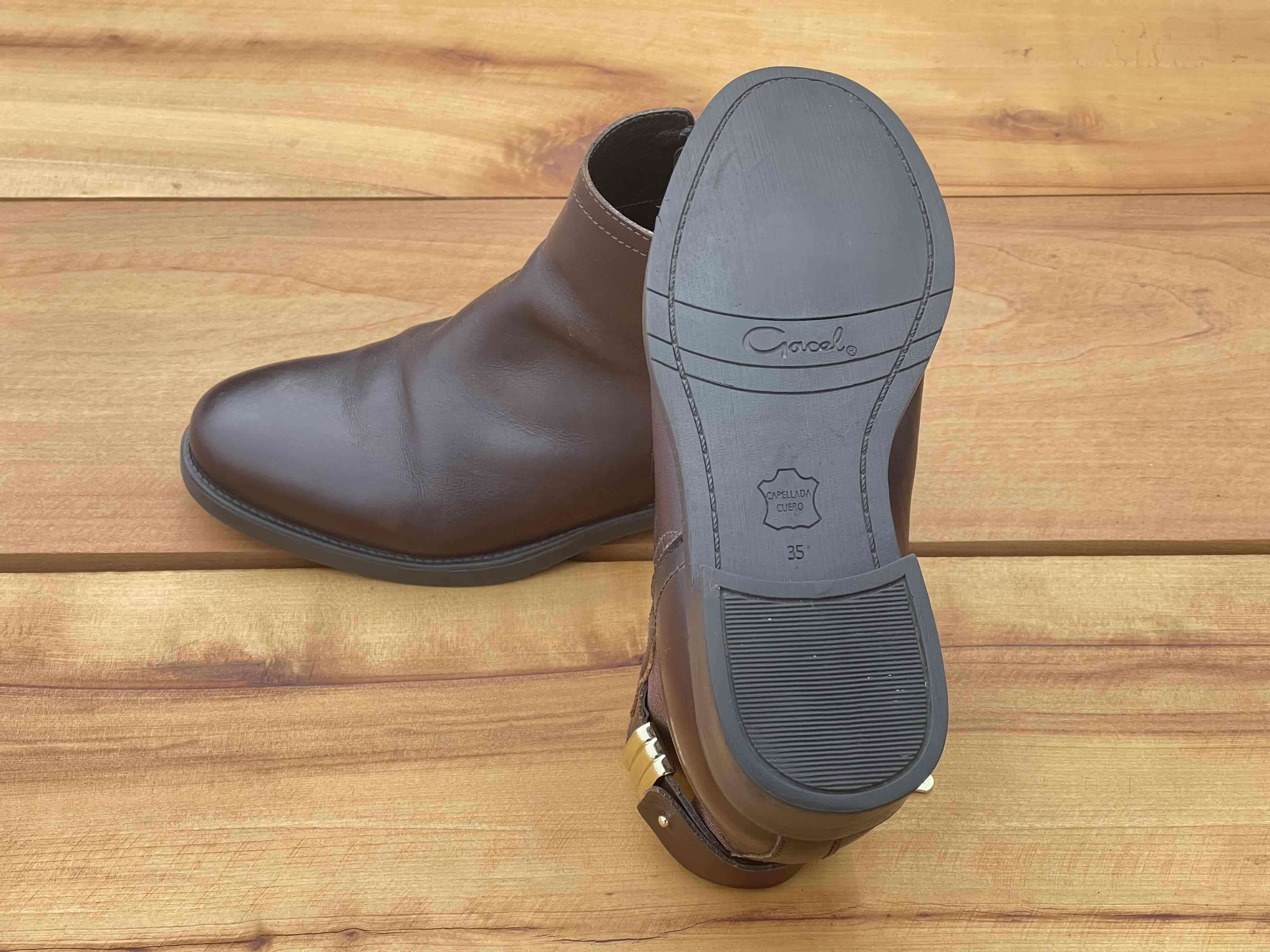 Botines de cuero marrón con cierre  Gacel N 35 - miniatura 3