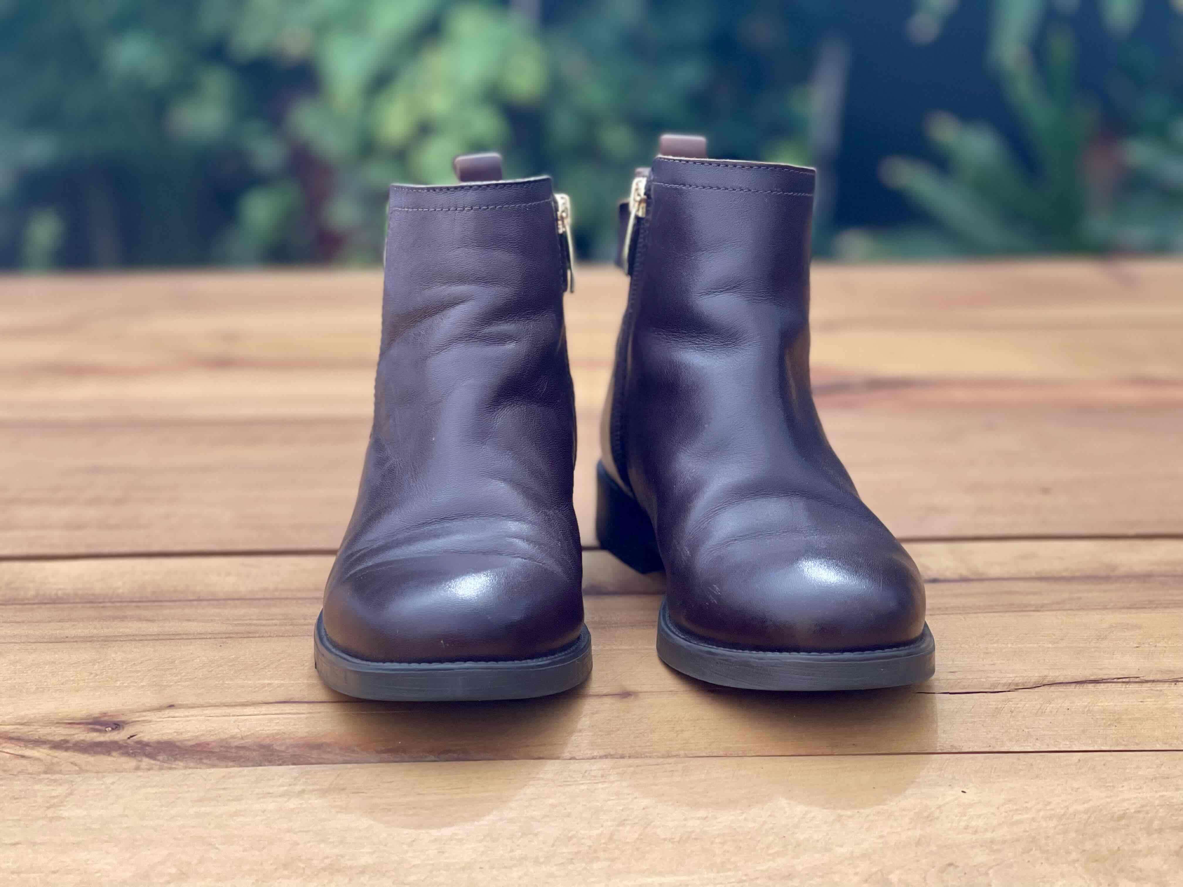 Botines de cuero marrón con cierre  Gacel N 35 - miniatura 4