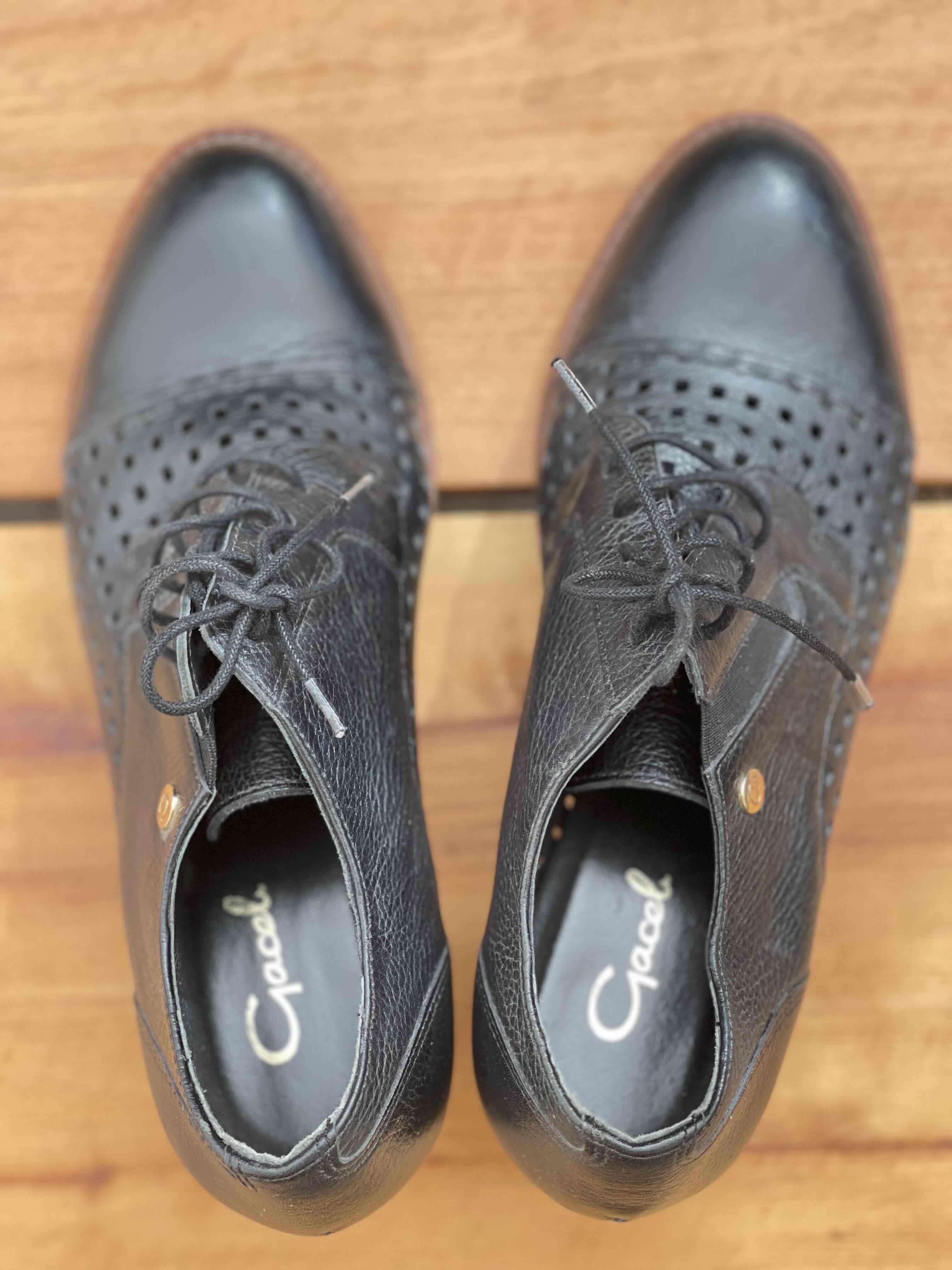 Zapatos de cuero mujer color negro marca Gacel - miniatura 4