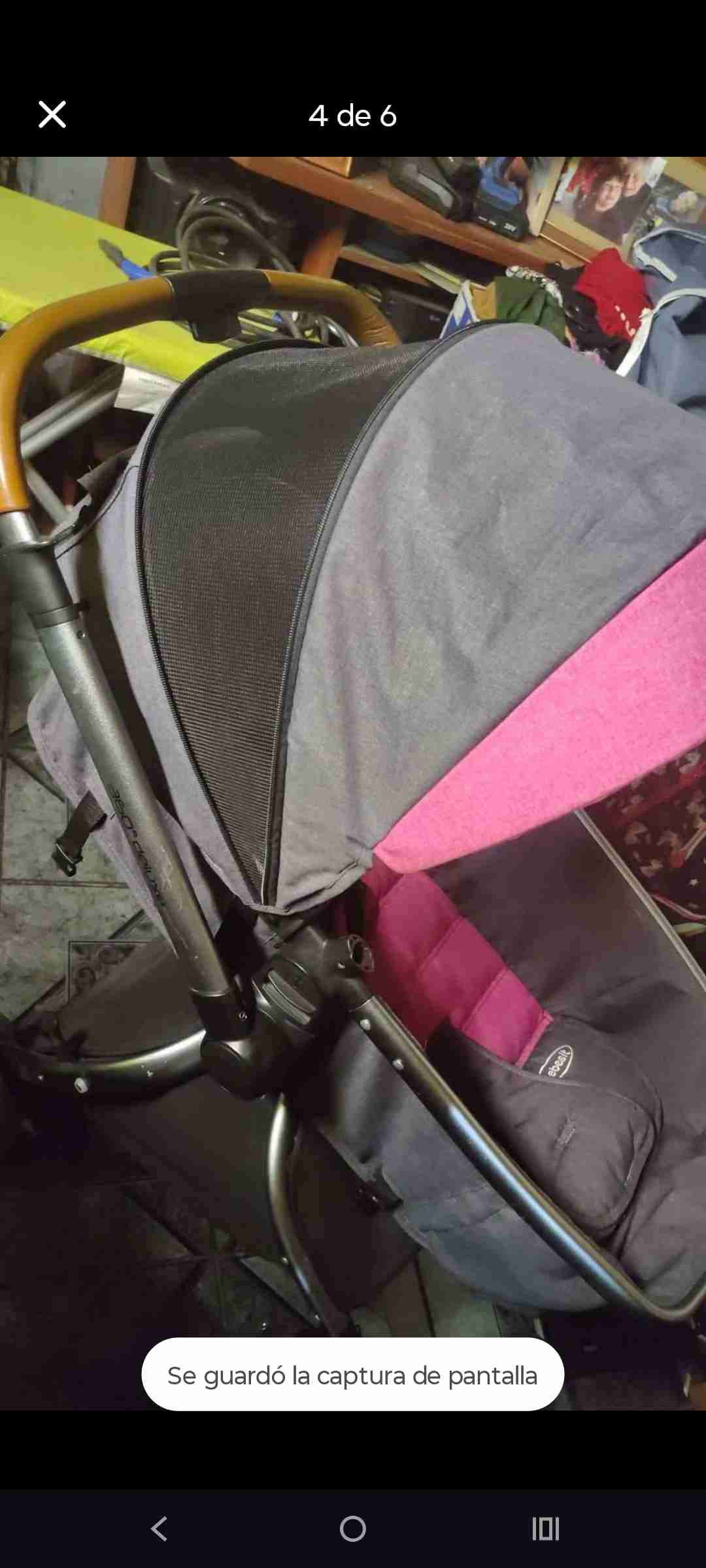 Coche para bebé fucsia y negro - miniatura 2