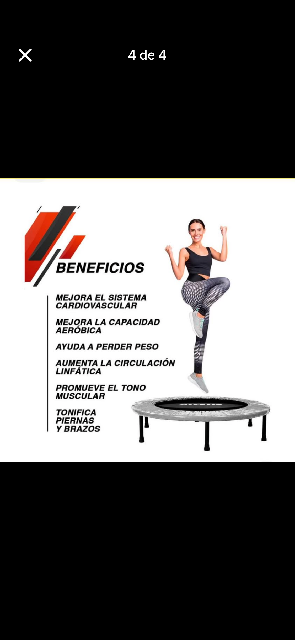 Mini trampolín de ejercicio negro - miniatura 4