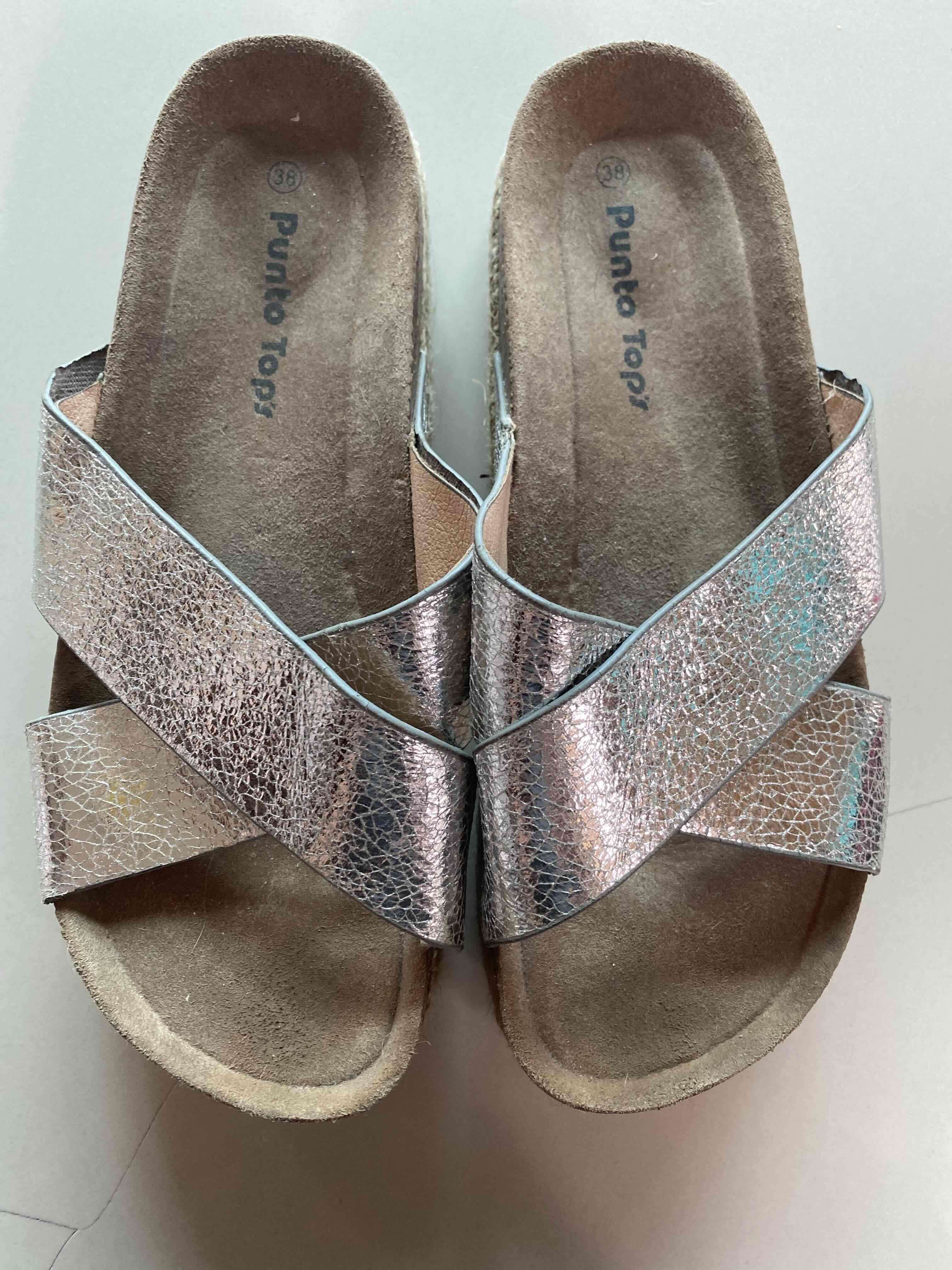 Sandalias plateadas Punto Top