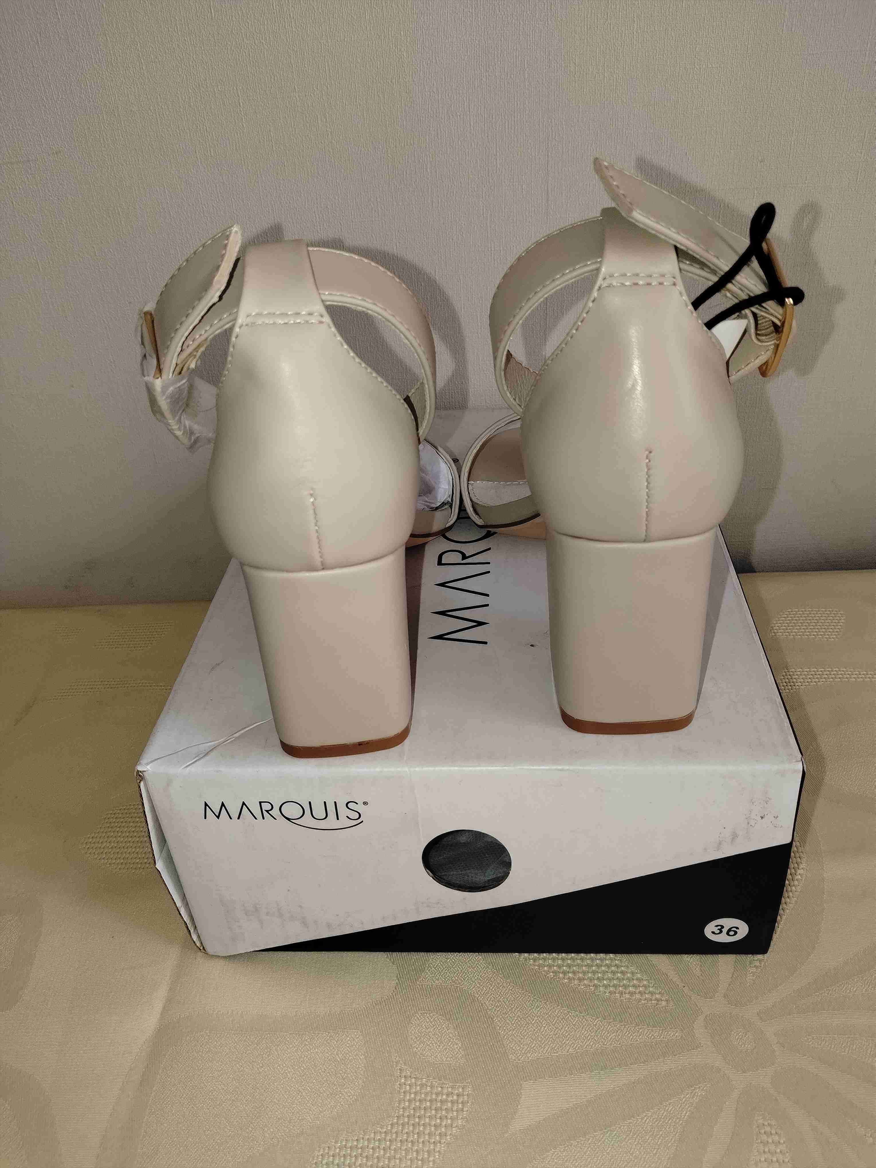 Sandalias taco bajo color beige - miniatura 5