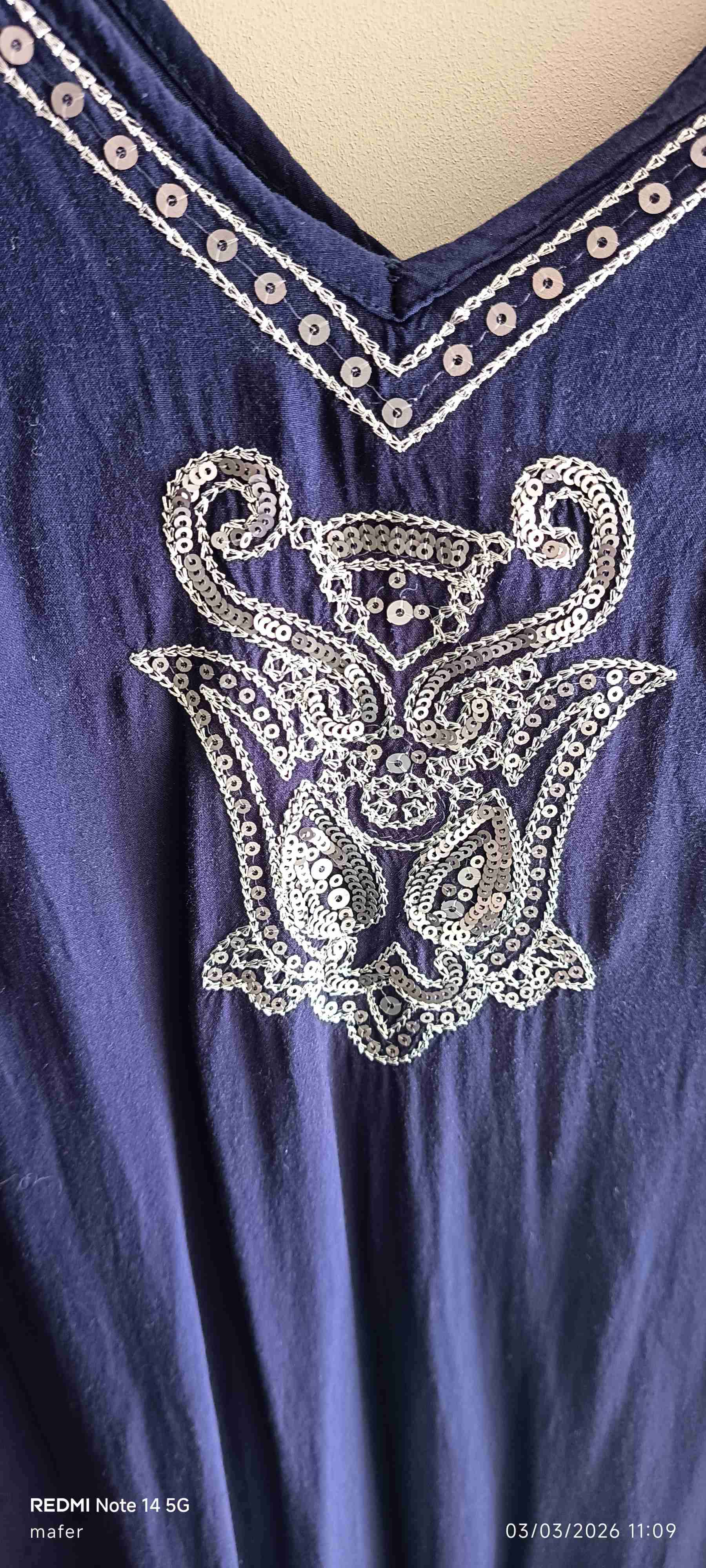 Vestido 👗 azul con lentejuelas - miniatura 3