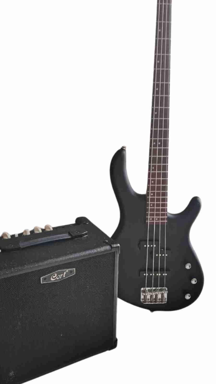 Bajo eléctrico negro cort + amplificador cort. - miniatura 2